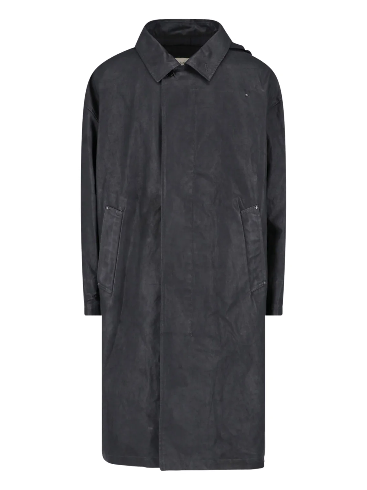 Black Hooded Straight-Cut Casual Jacket