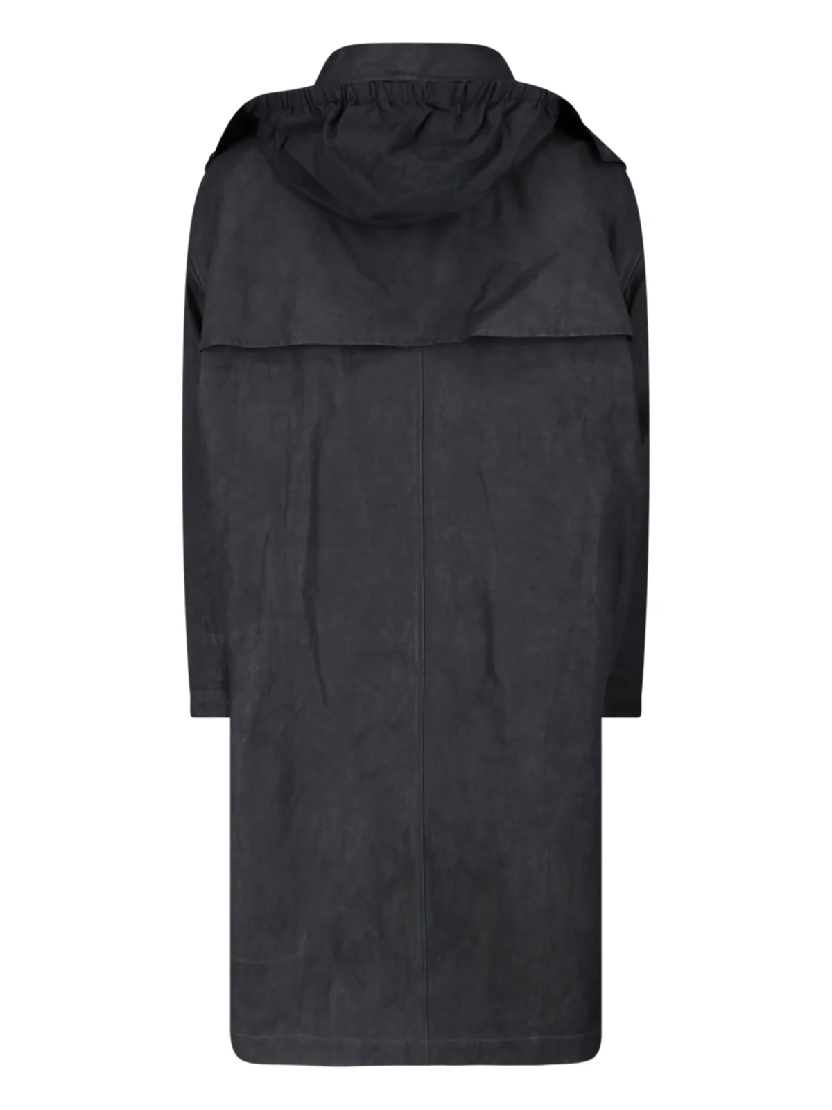 Black Hooded Straight-Cut Casual Jacket - Image 2