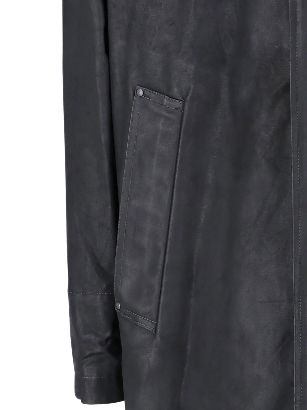Black Hooded Straight-Cut Casual Jacket - Image 3