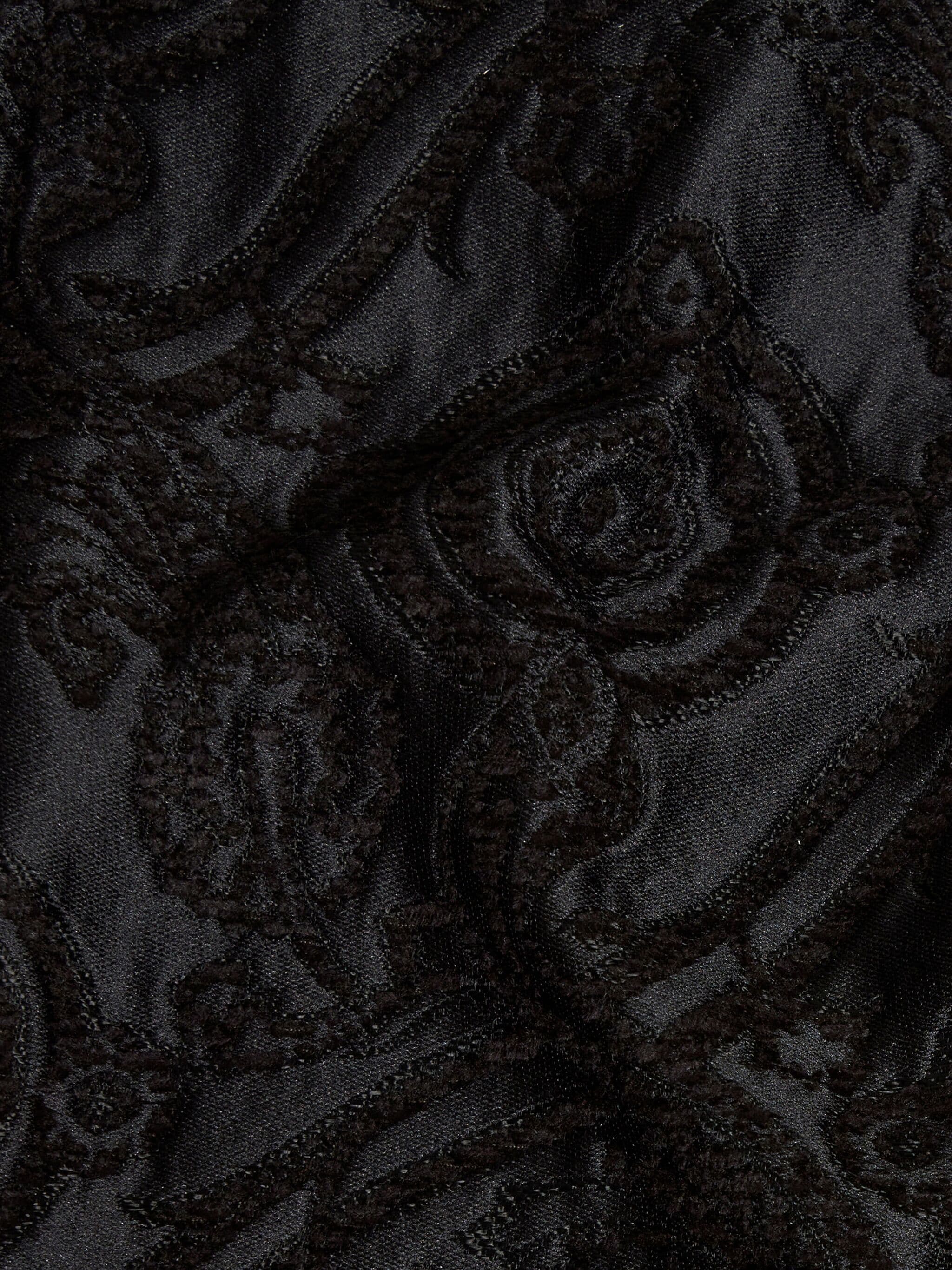 Black Jacquard Paisley Shawl Lapel Blazer - Image 5