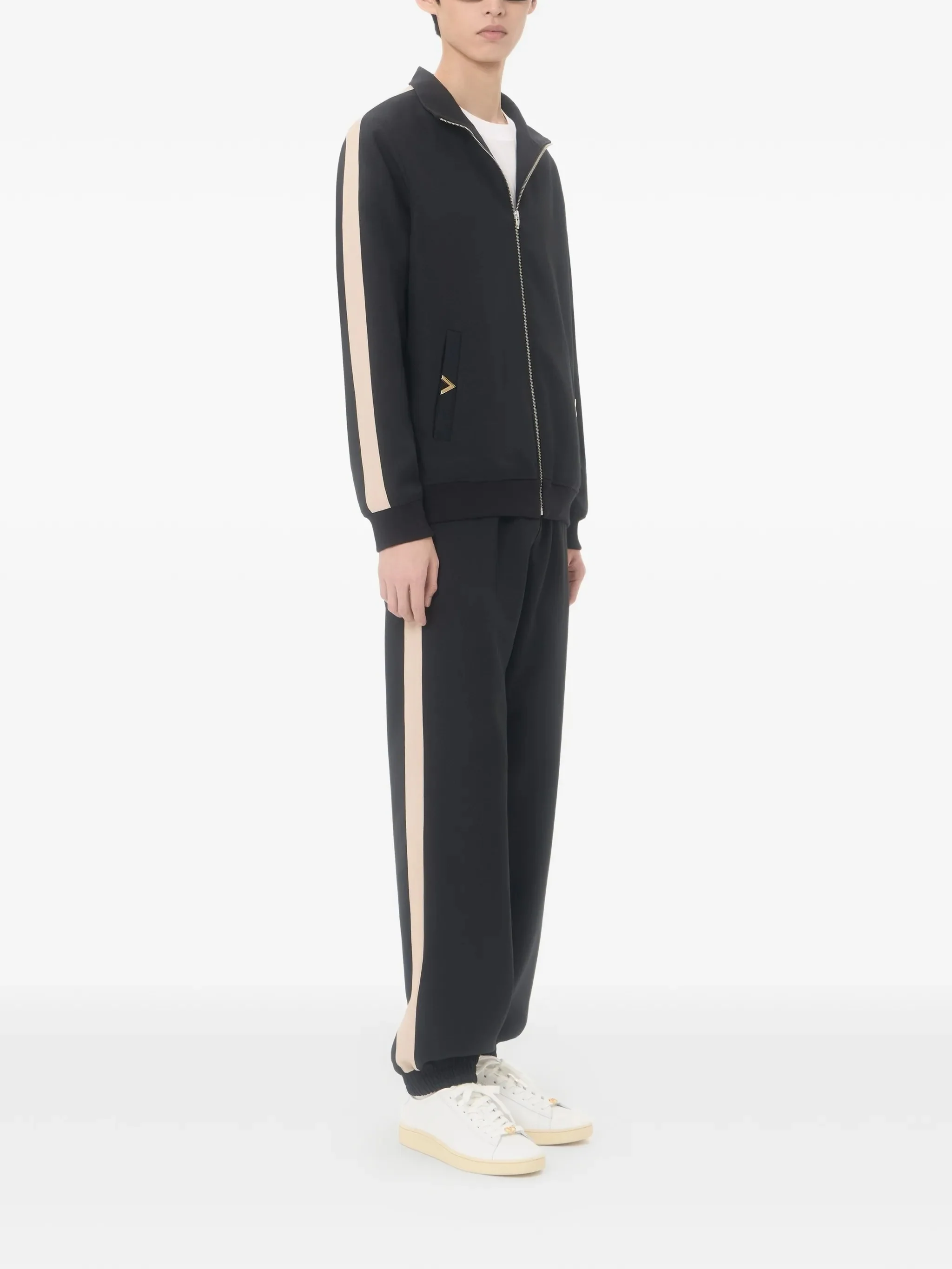 Black Jersey Sweatshirt Vgold Polyester Jacket - Image 2