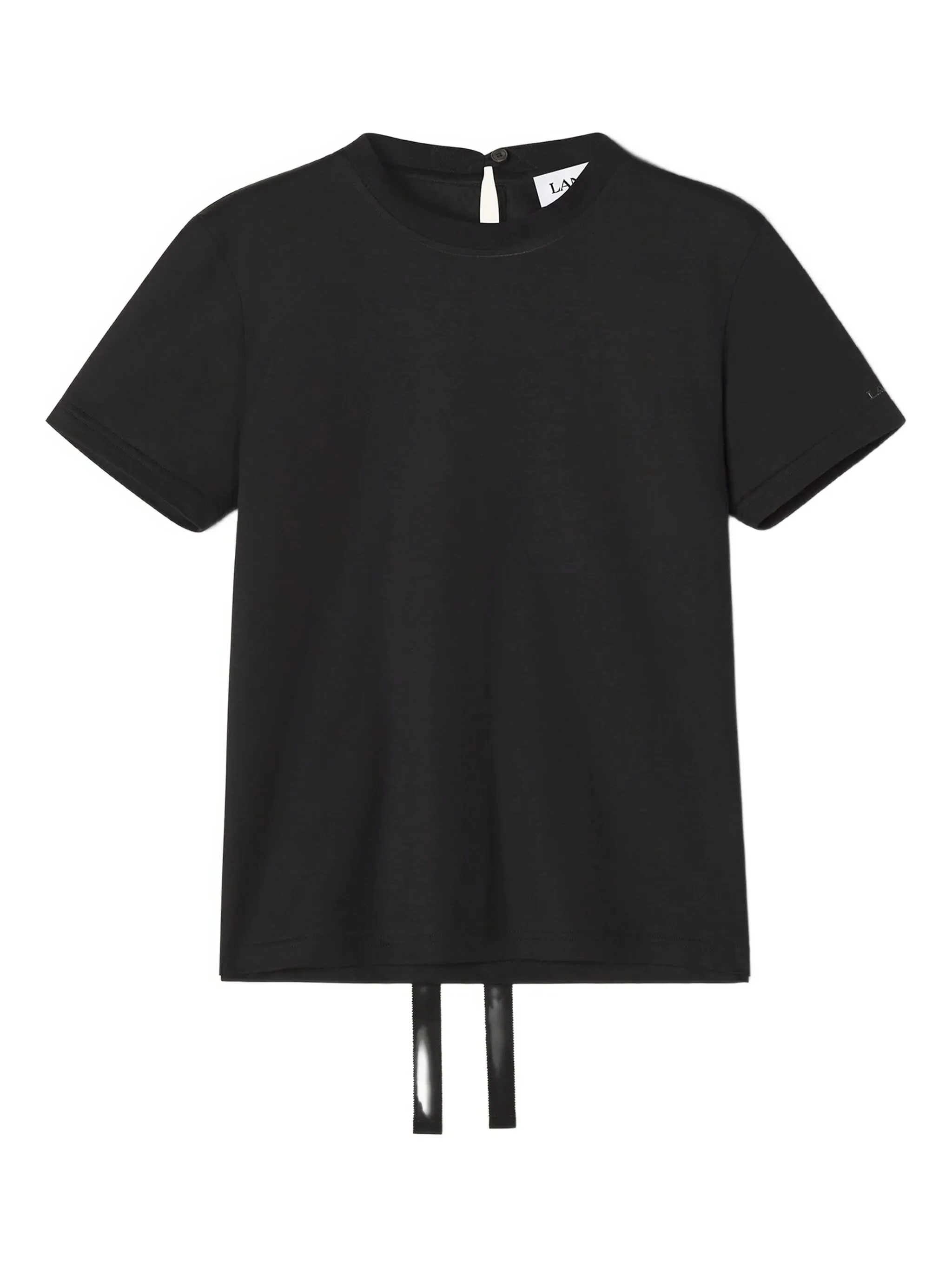 Black Knot Detail Cotton T-Shirt