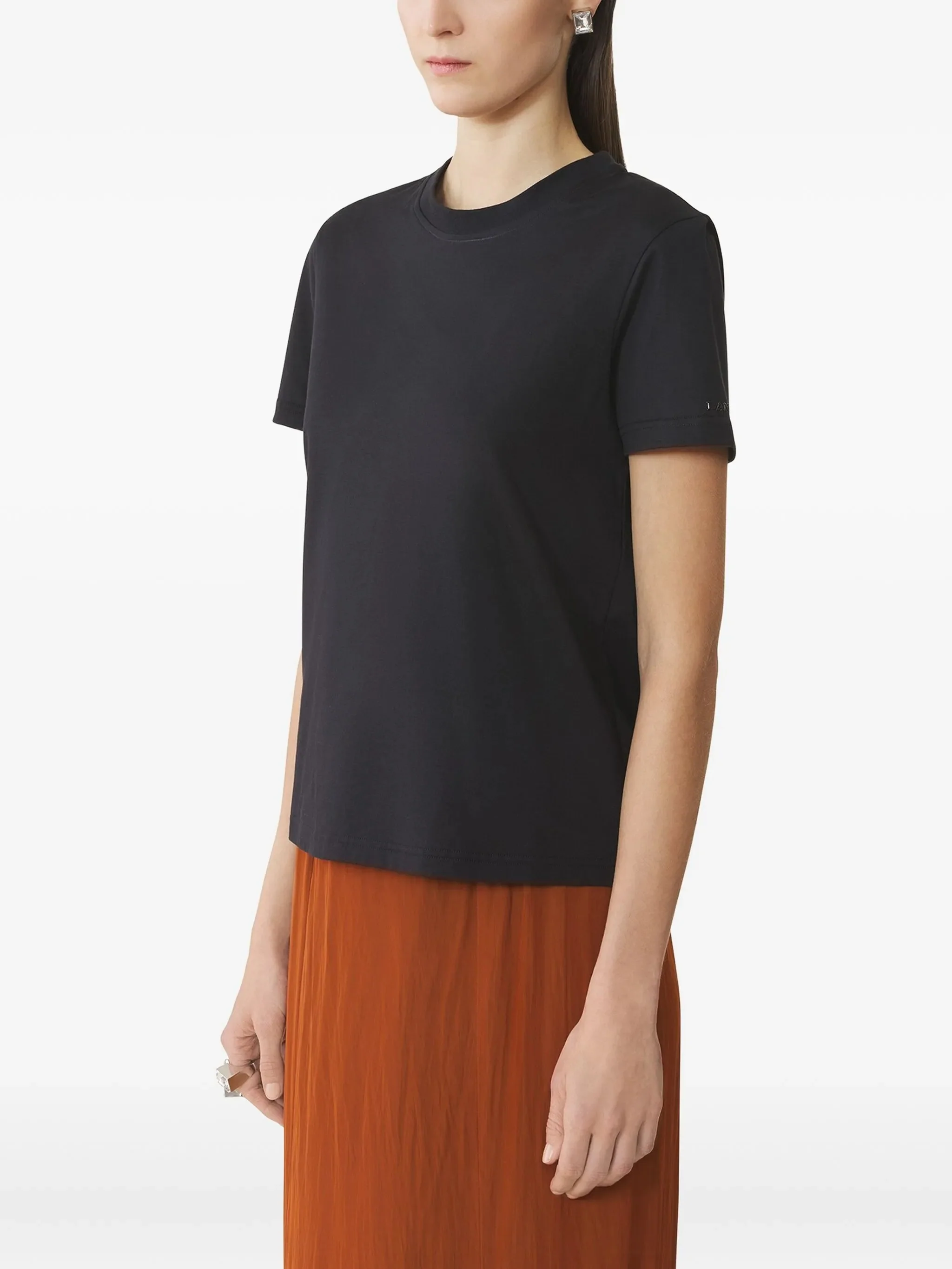 Black Knot Detail Cotton T-Shirt - Image 3