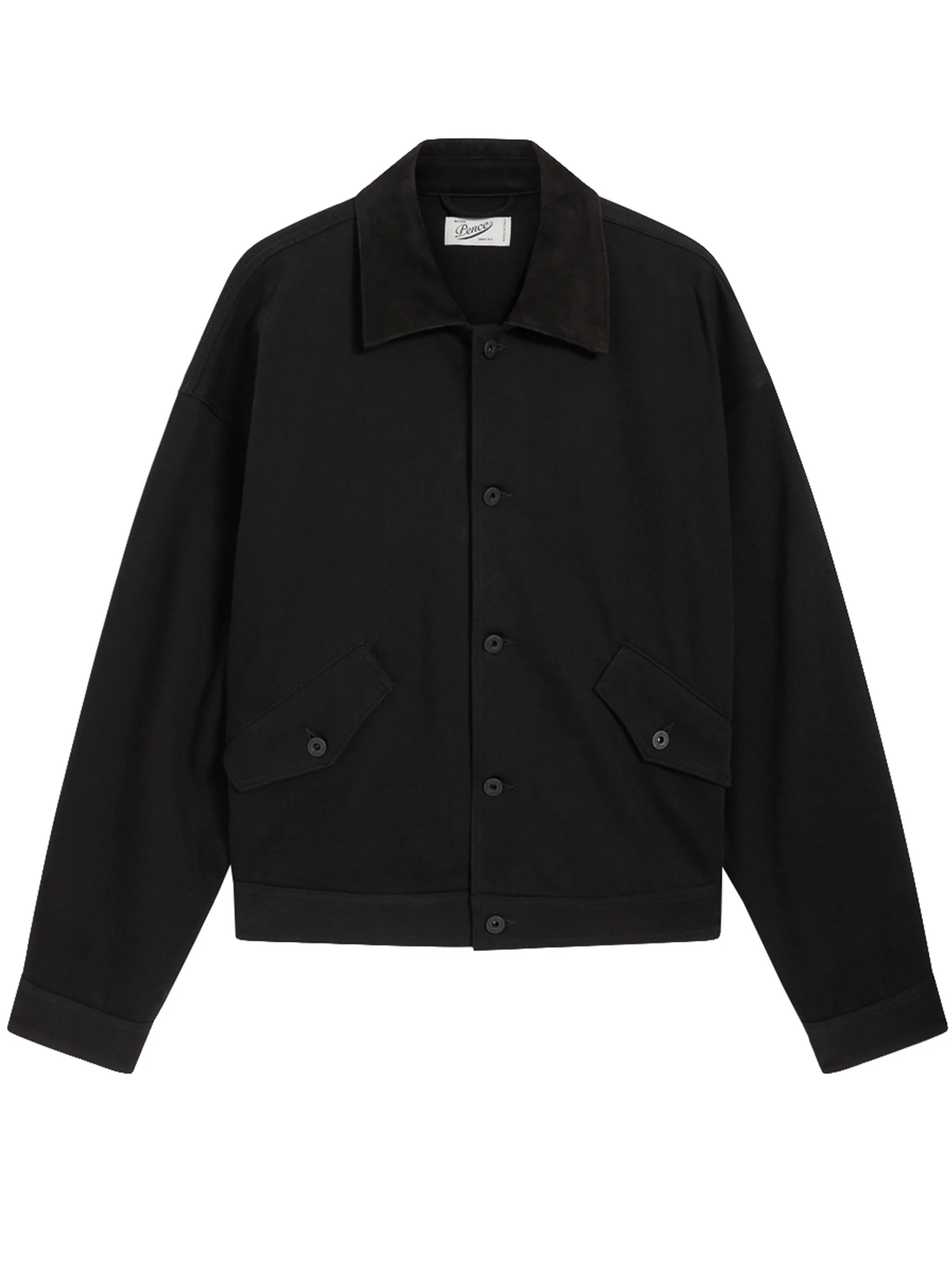 Black Luis Cropped Button Up Jacket