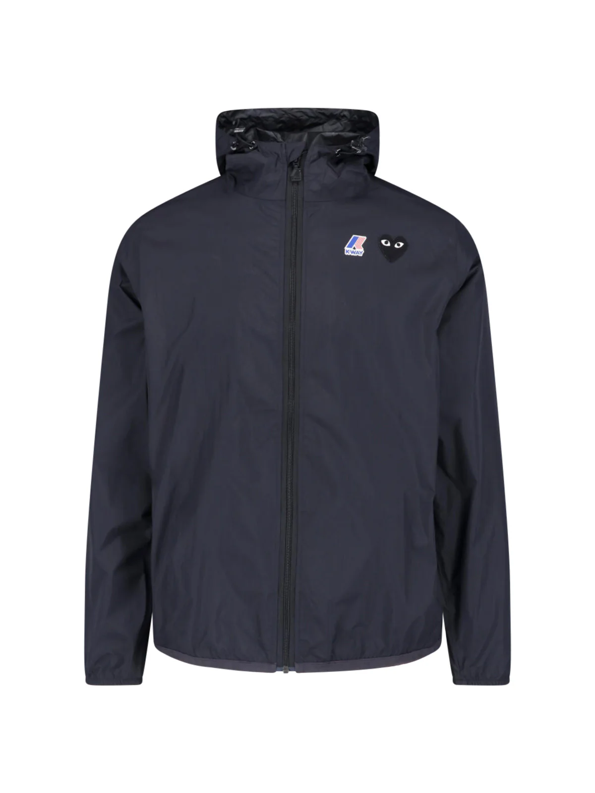 Black Minimalist Hooded Zippered Jacket