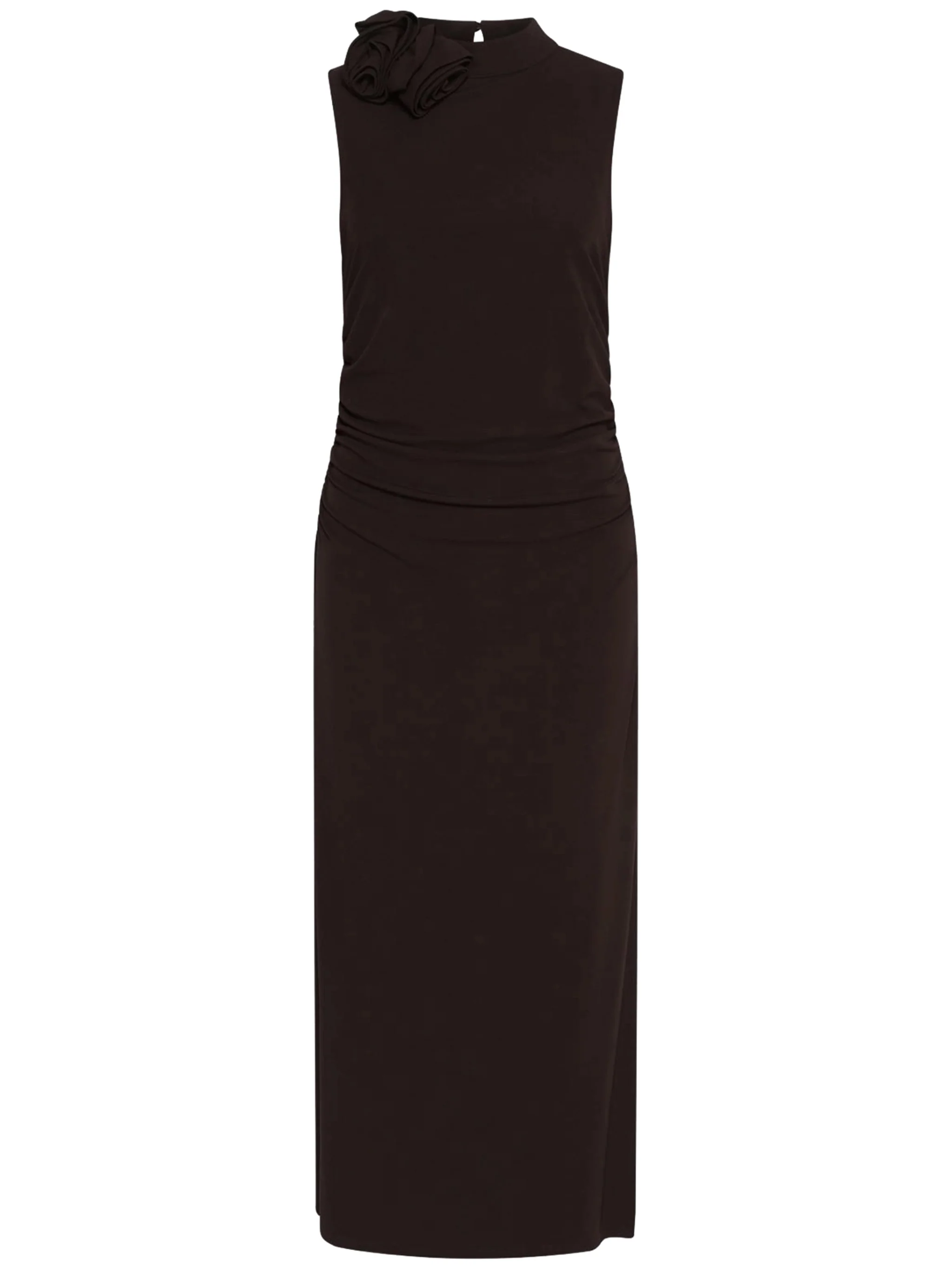 Black Mllmirra Fitted Midi Floral Dress