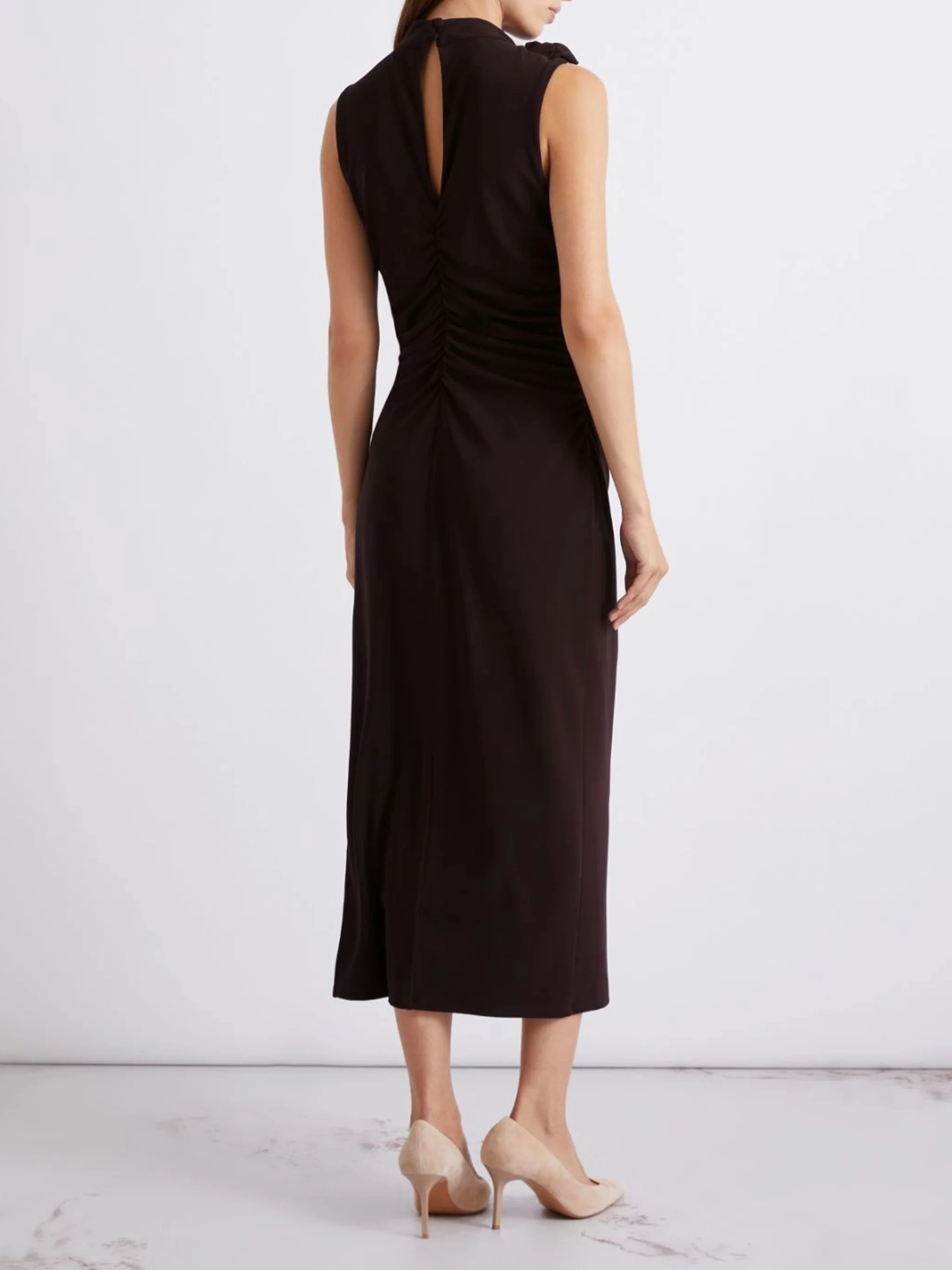 Black Mllmirra Fitted Midi Floral Dress - Image 3