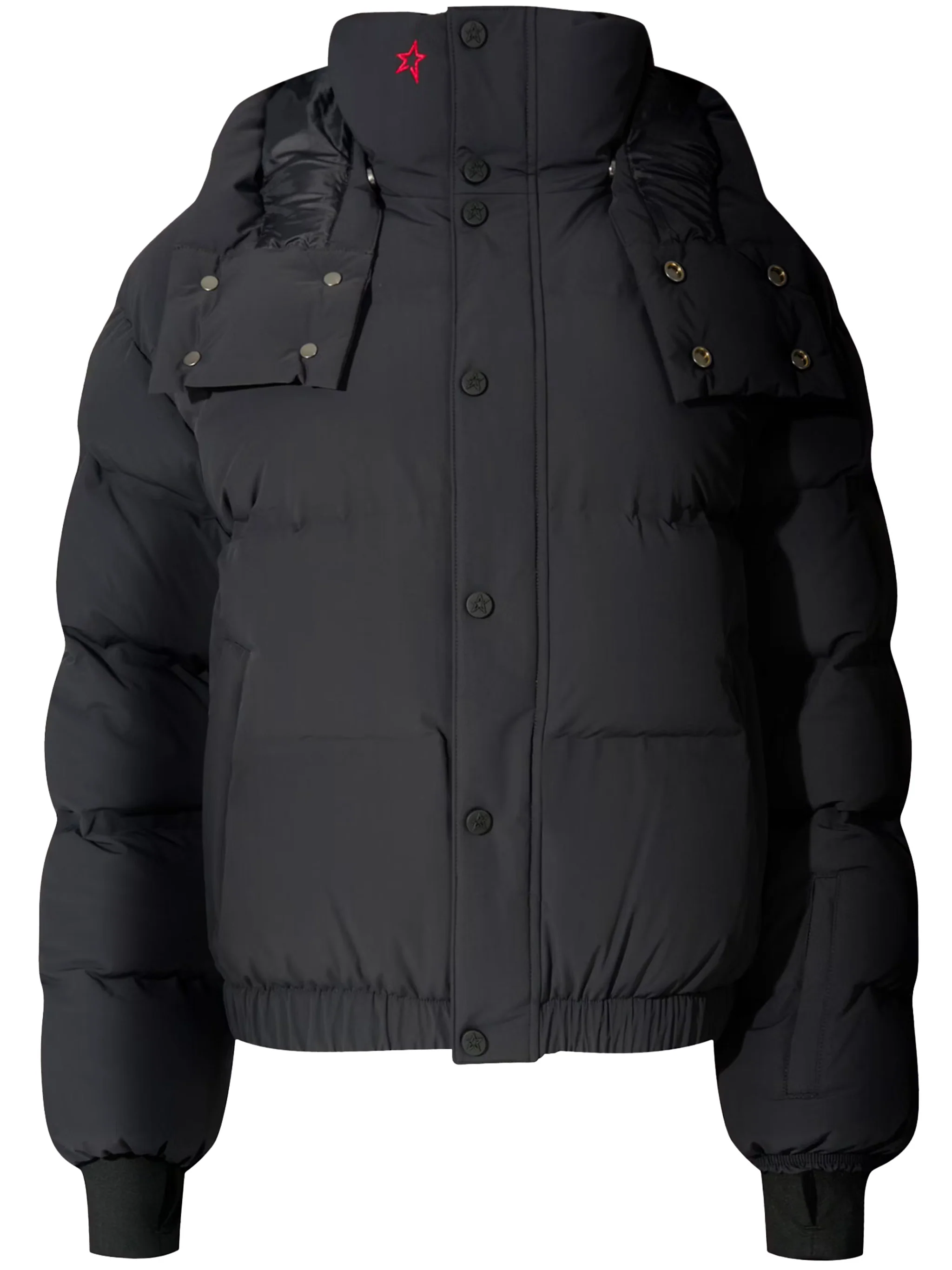Black Moments Quilted Nylon Ski Jacket