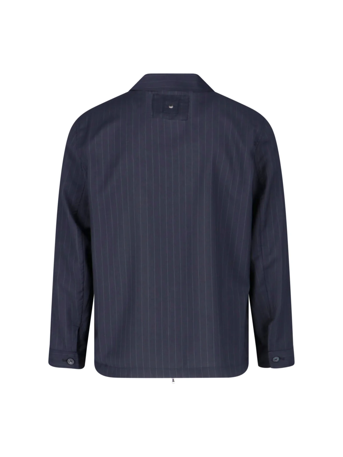 Black Pinstripe Virgin Wool Blend Jacket - Image 2