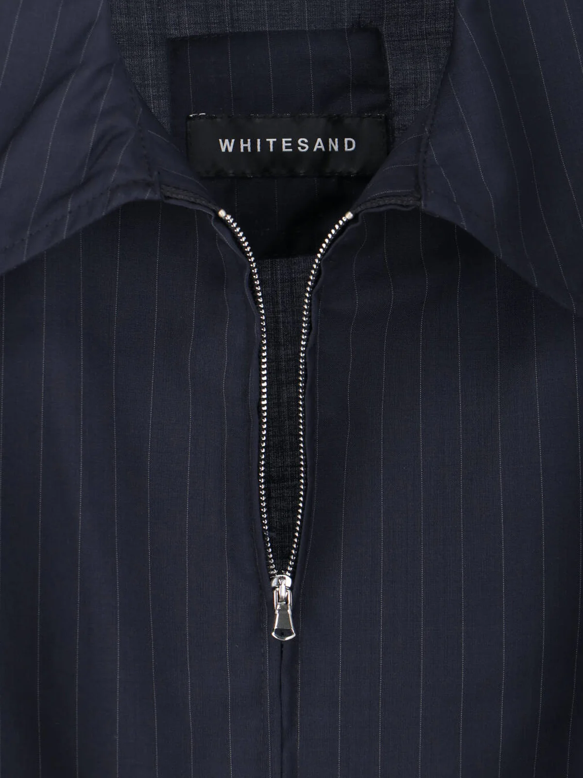 Black Pinstripe Virgin Wool Blend Jacket - Image 3