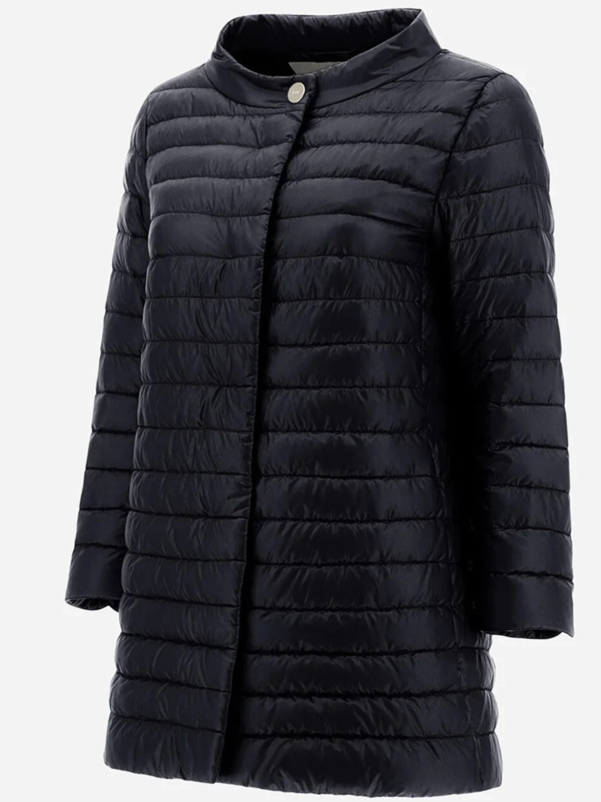 Black Piumino Lightweight Quilted Flared Jacket - Image 2