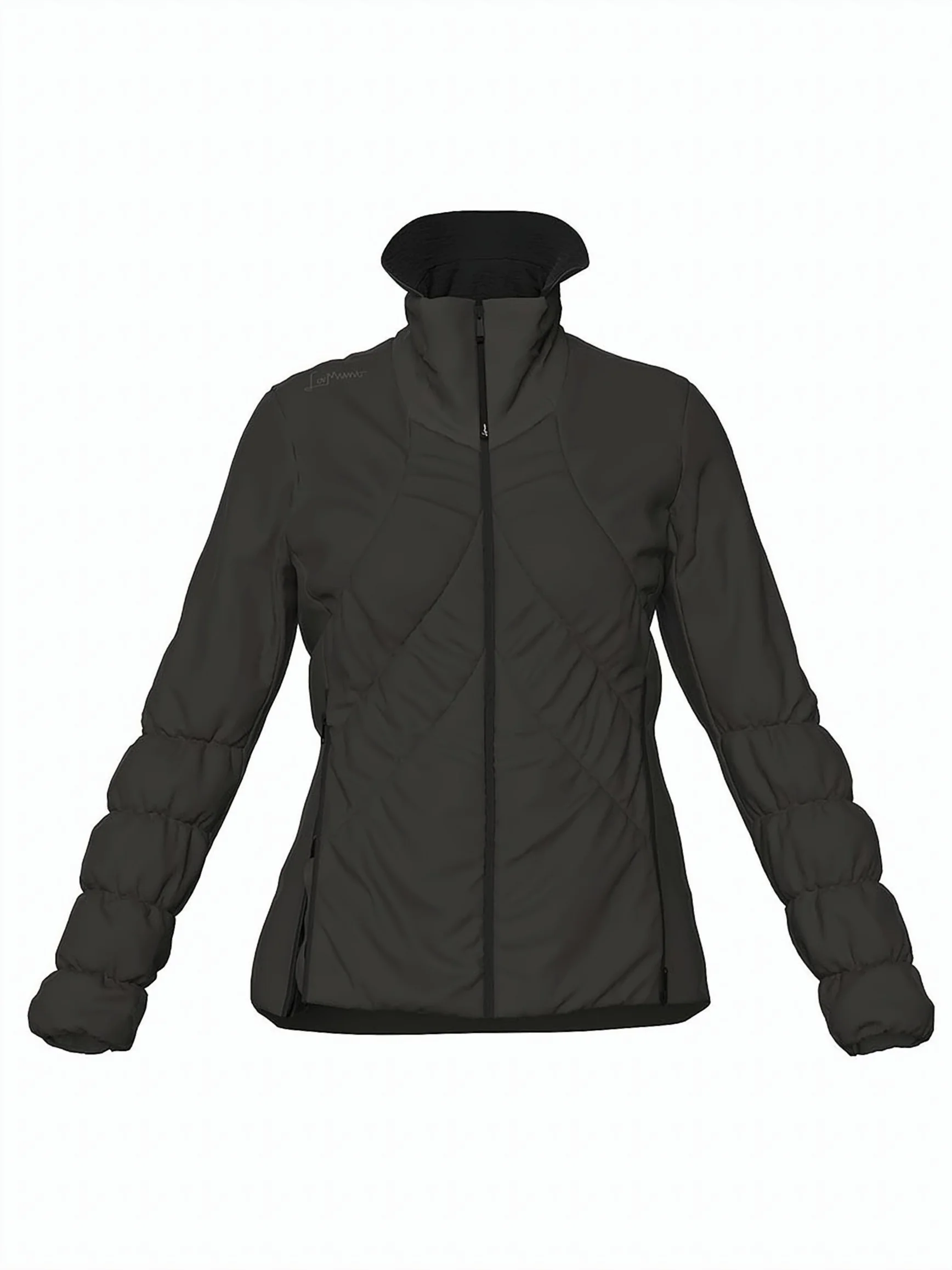 Black Samuela Textured High-Collar Polyamide Jacket