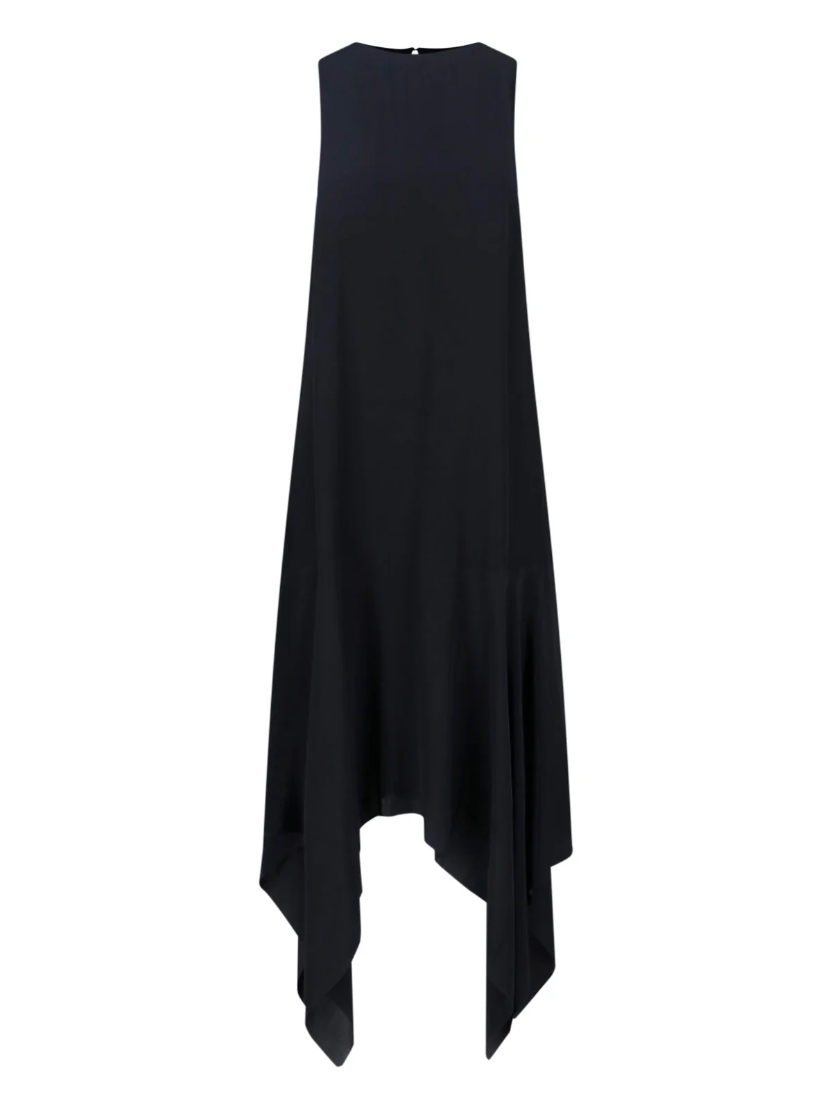 Black Scarf Hem Asymmetrical Midi Dress