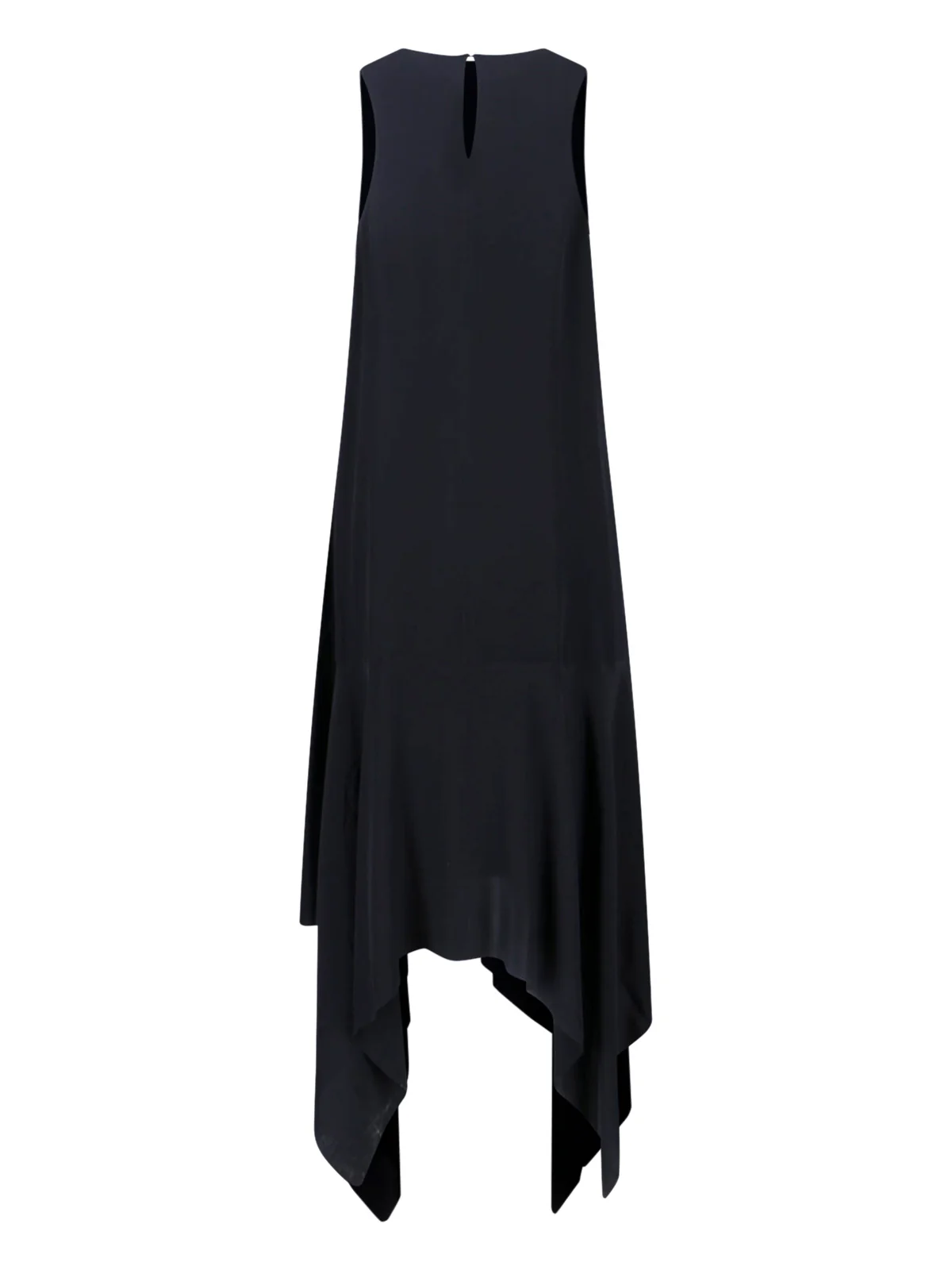 Black Scarf Hem Asymmetrical Midi Dress - Image 2