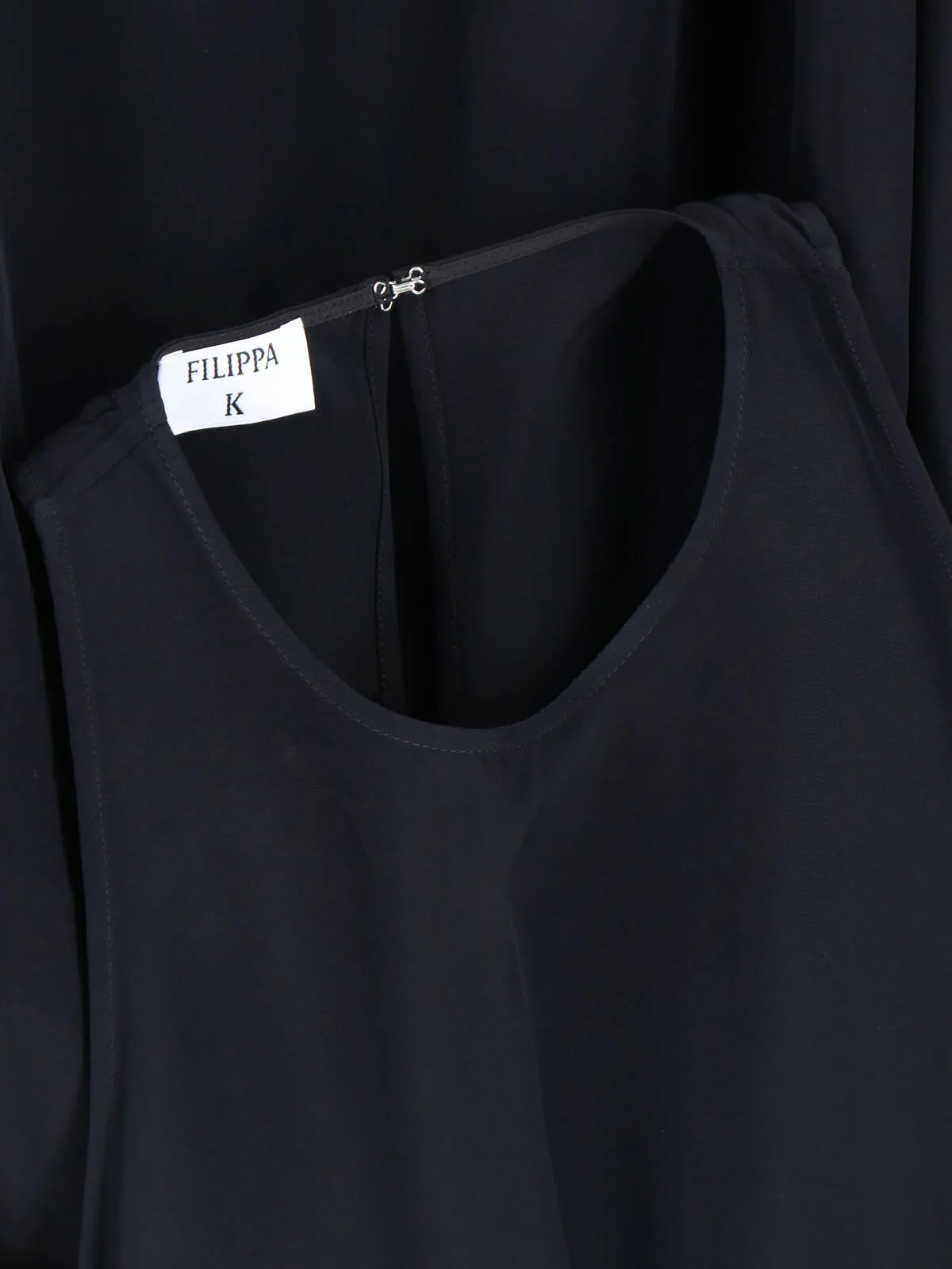 Black Scarf Hem Asymmetrical Midi Dress - Image 3