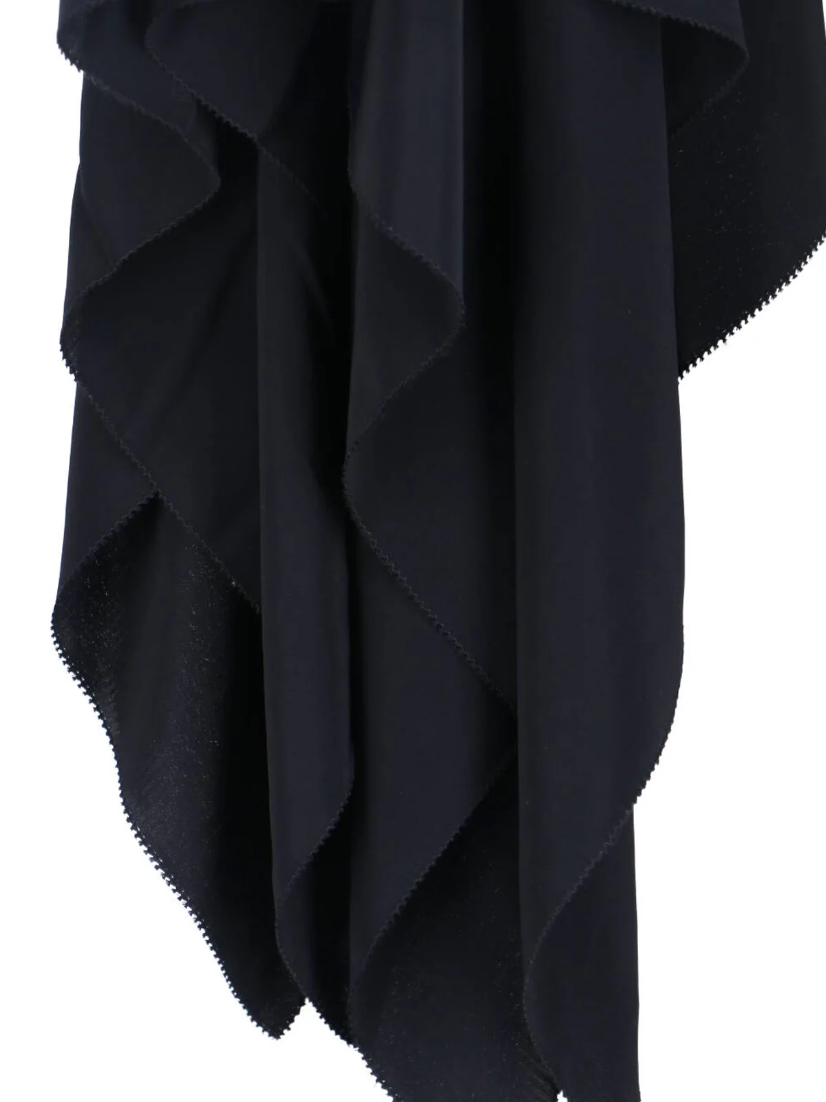 Black Scarf Hem Asymmetrical Midi Dress - Image 4