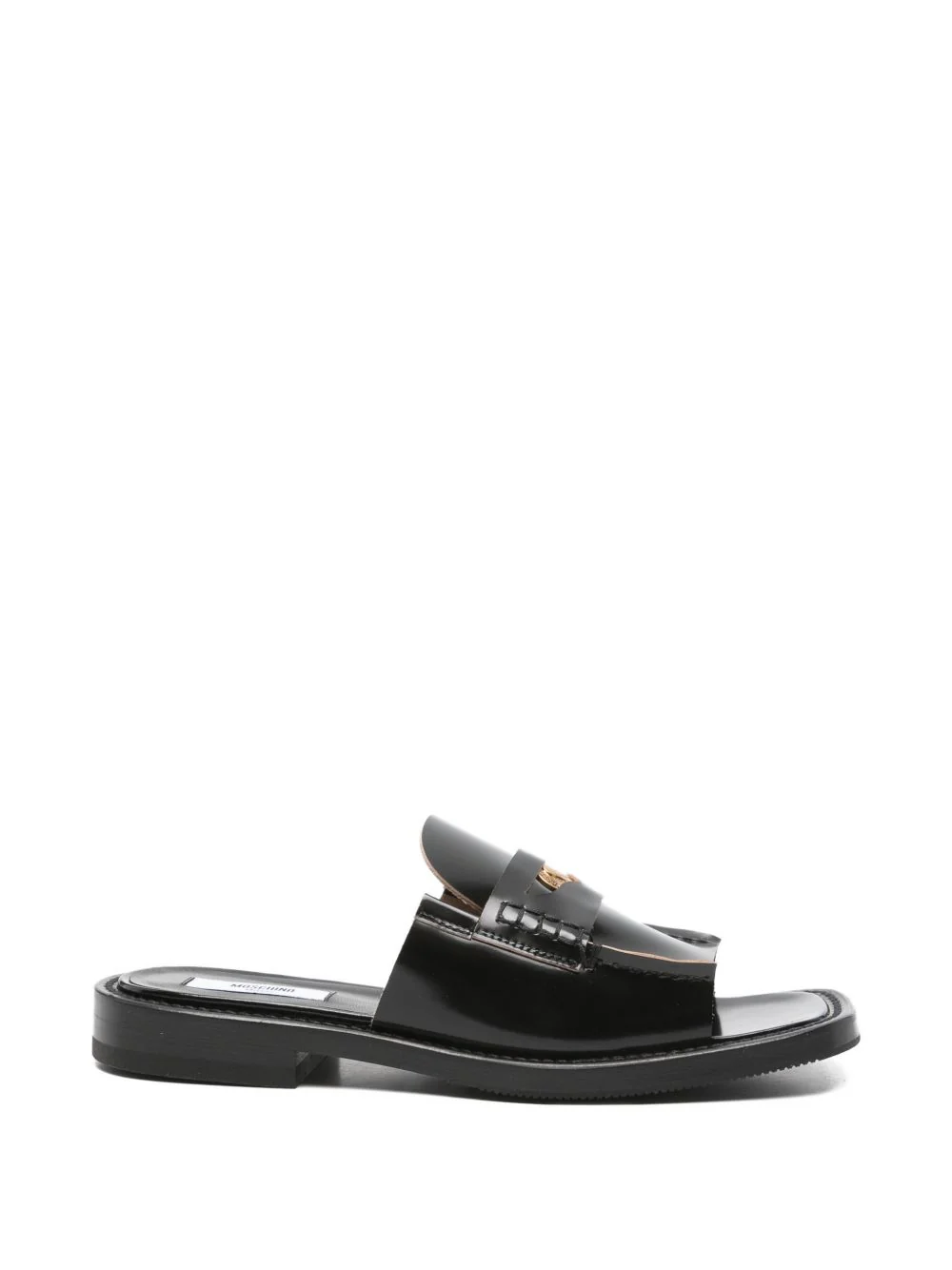 Black Silk and Nylon Open Sandals