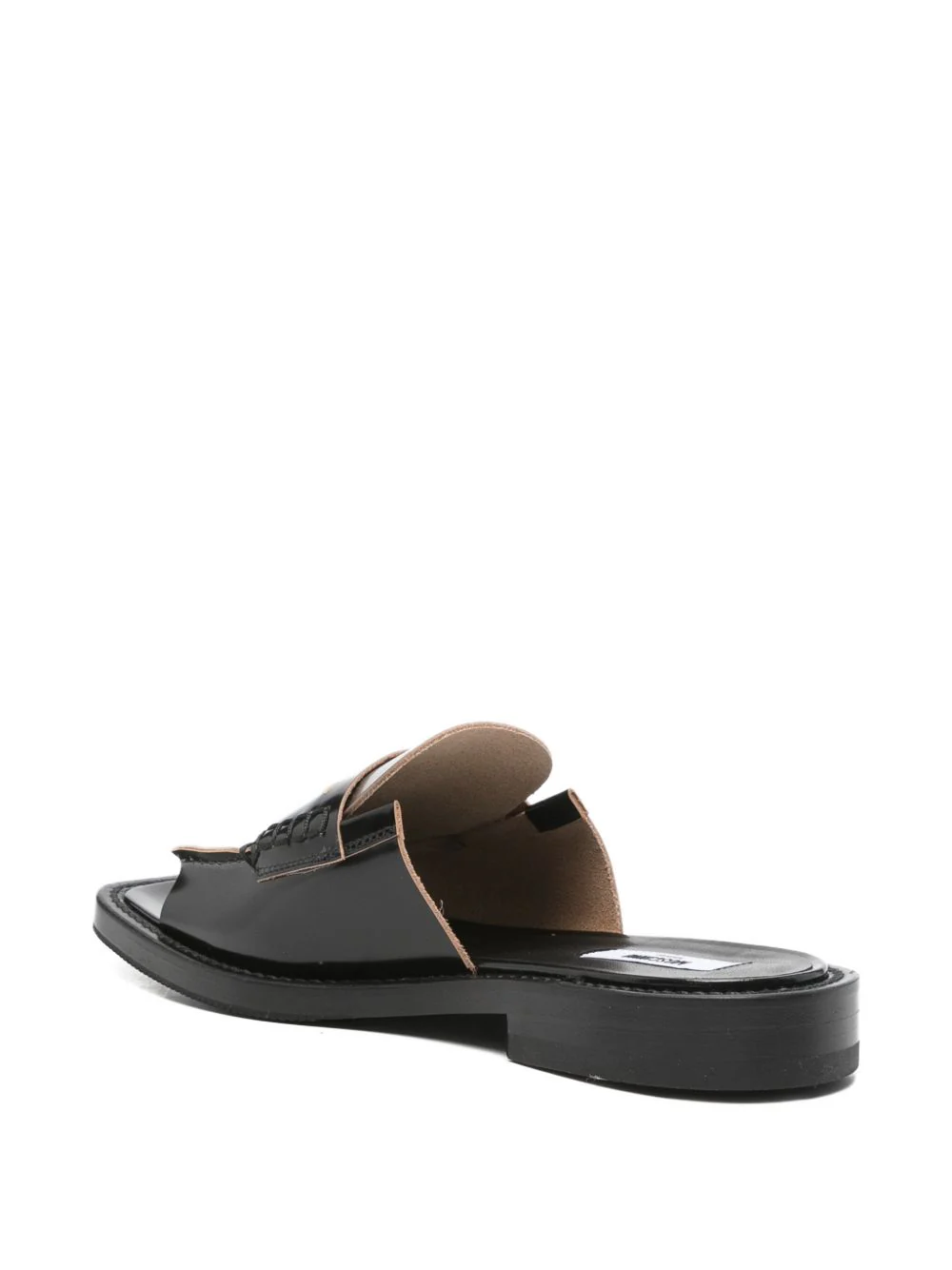 Black Silk and Nylon Open Sandals - Image 3