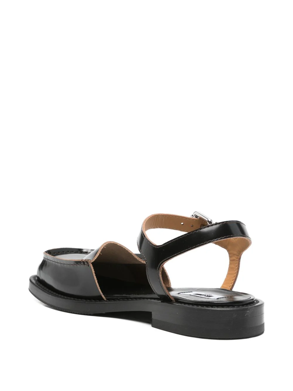Black Silk and Nylon Strappy Sandals - Image 3