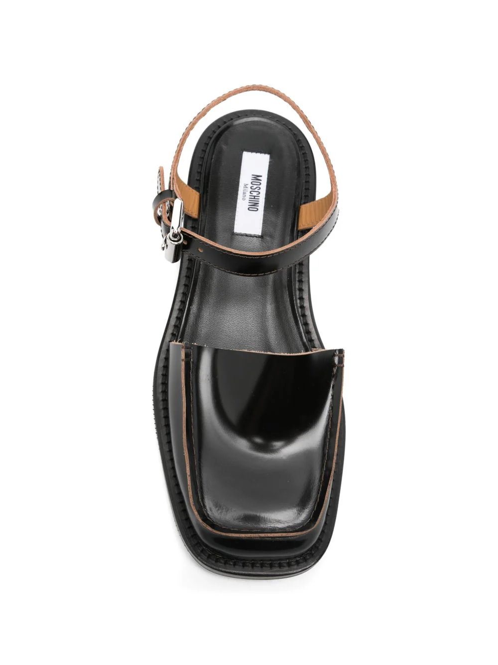 Black Silk and Nylon Strappy Sandals - Image 4