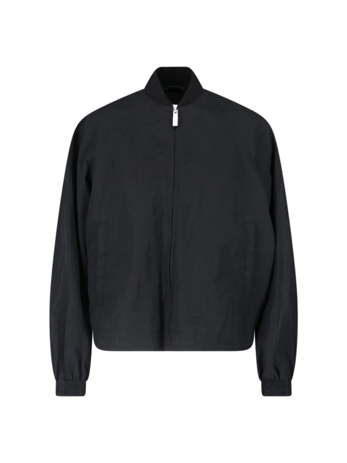 Black Sleek Zip-Up Minimalist Bomber Jacket
