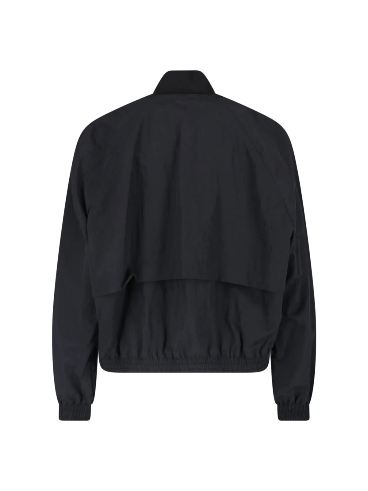 Black Sleek Zip-Up Minimalist Bomber Jacket - Image 2