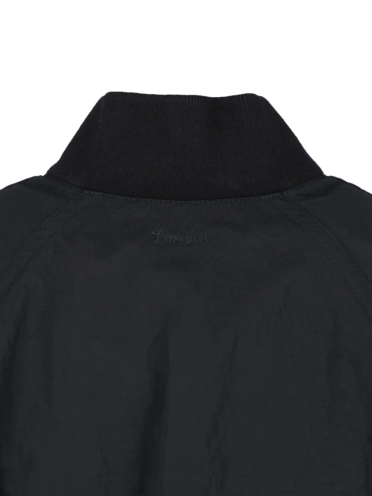 Black Sleek Zip-Up Minimalist Bomber Jacket - Image 3