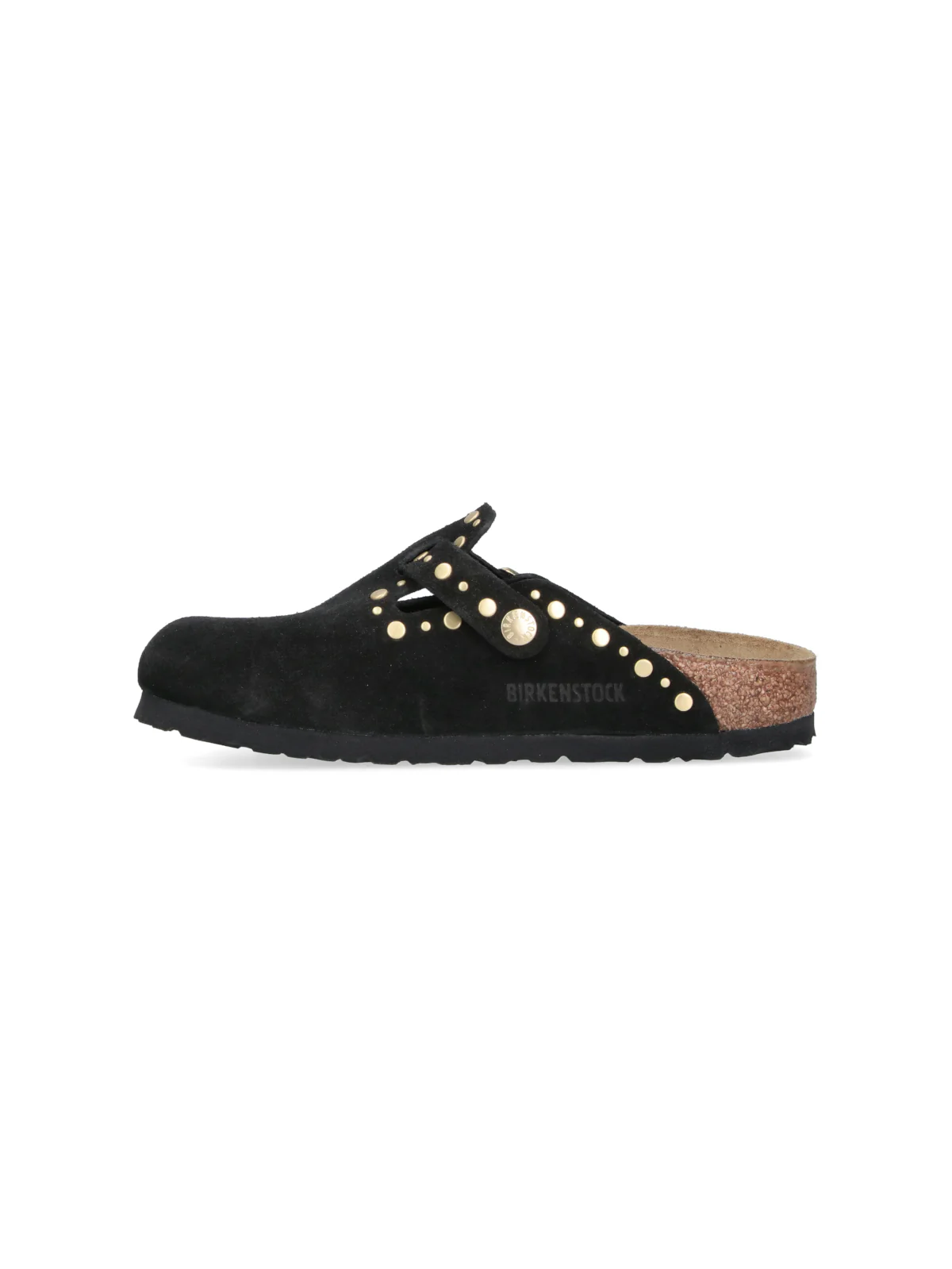 Black Slip-On Gold Studded Sandals - Image 3
