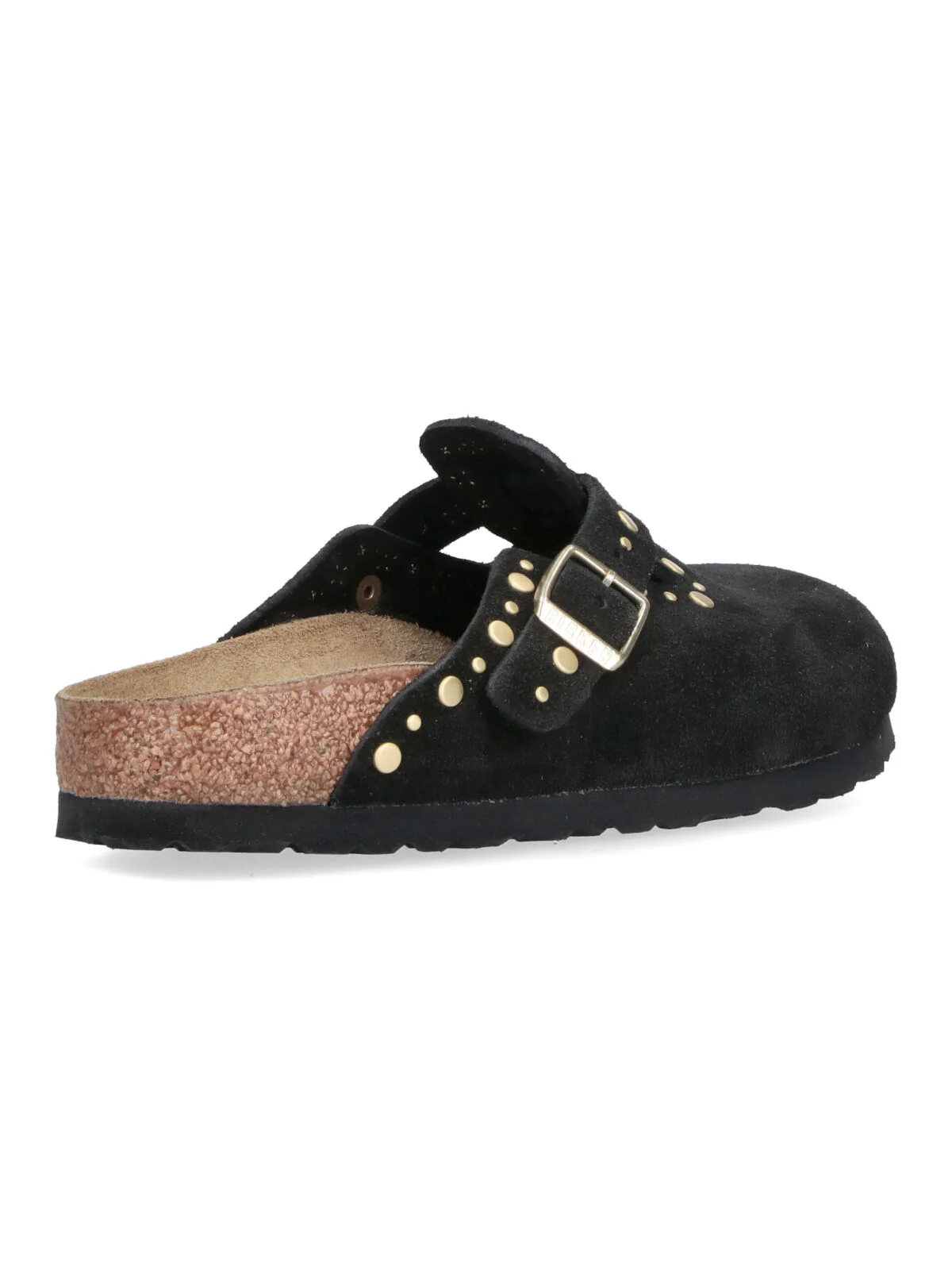 Black Slip-On Gold Studded Sandals - Image 4