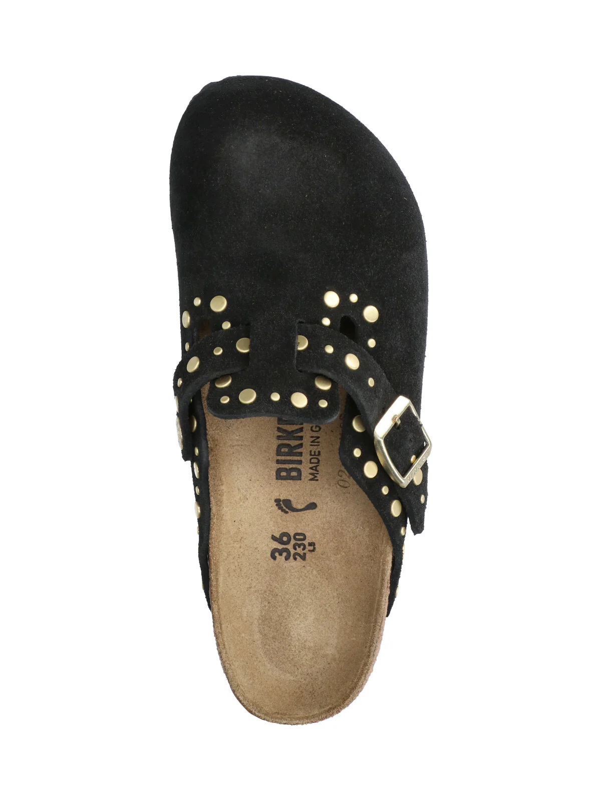 Black Slip-On Gold Studded Sandals - Image 5