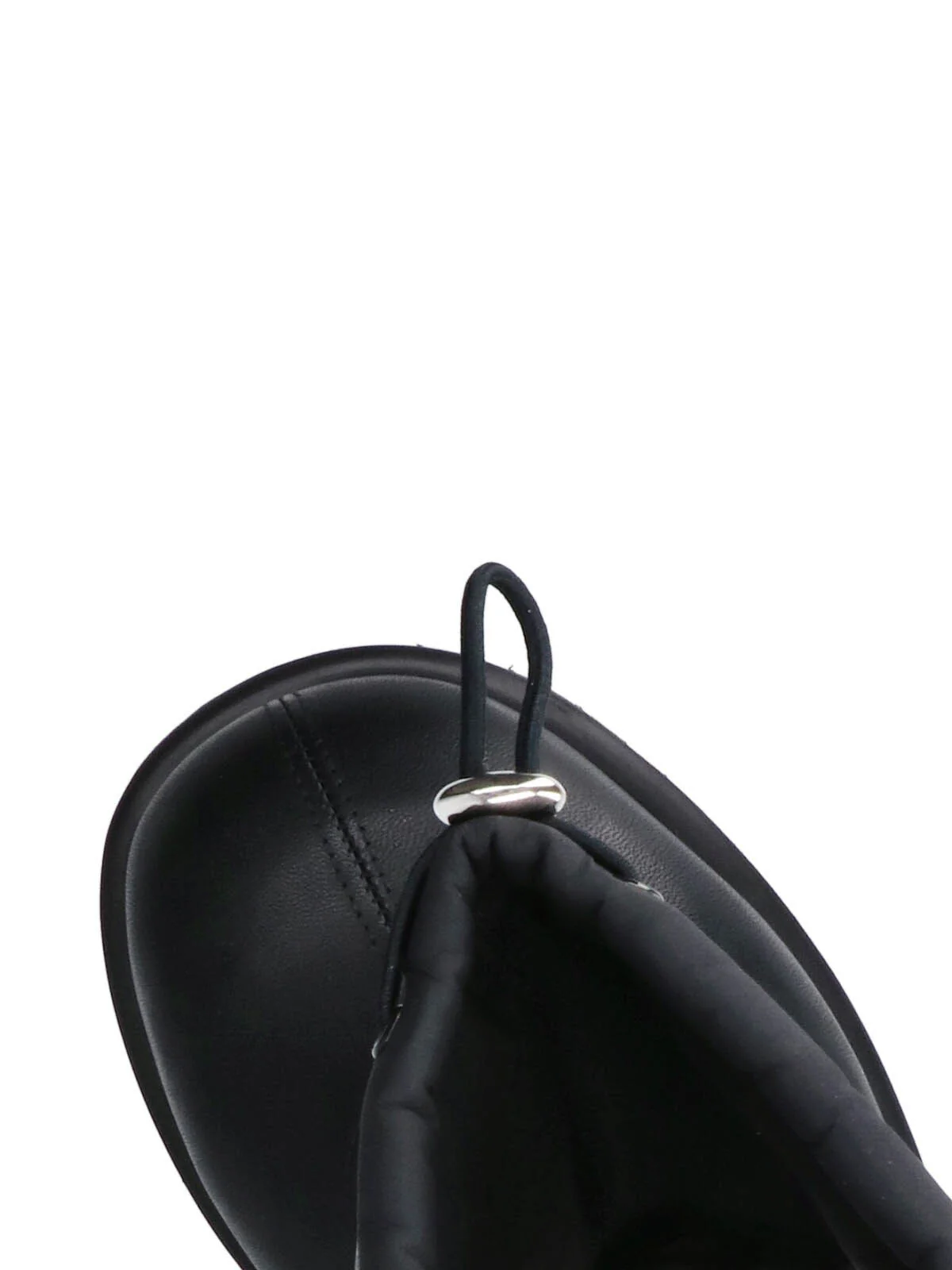 Black Slouched Drawstring Matte Boots - Image 5