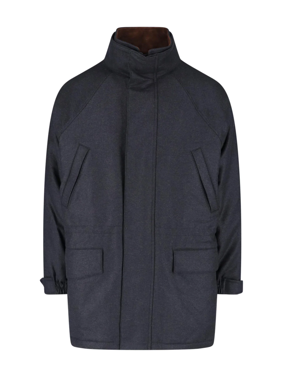 Black Structured High Collar Jacket