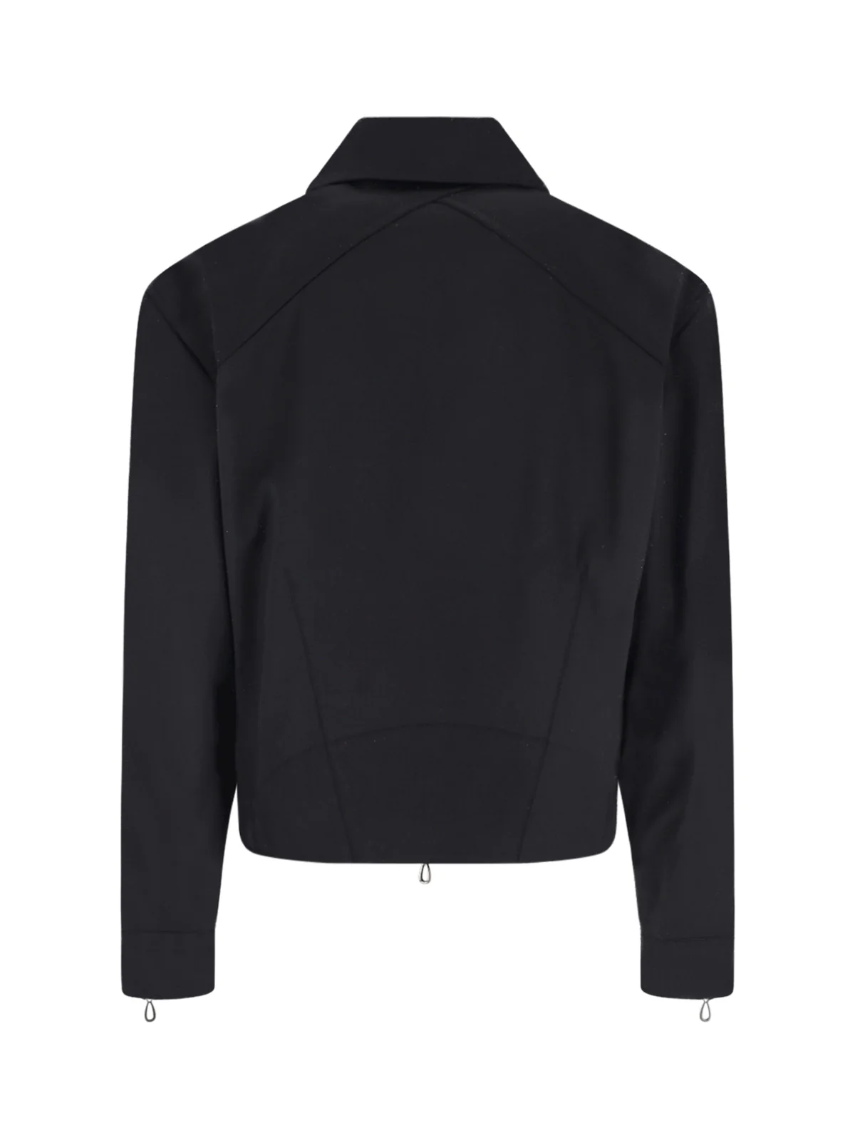 Black Structured Shoulder Cropped Jacket - Image 2