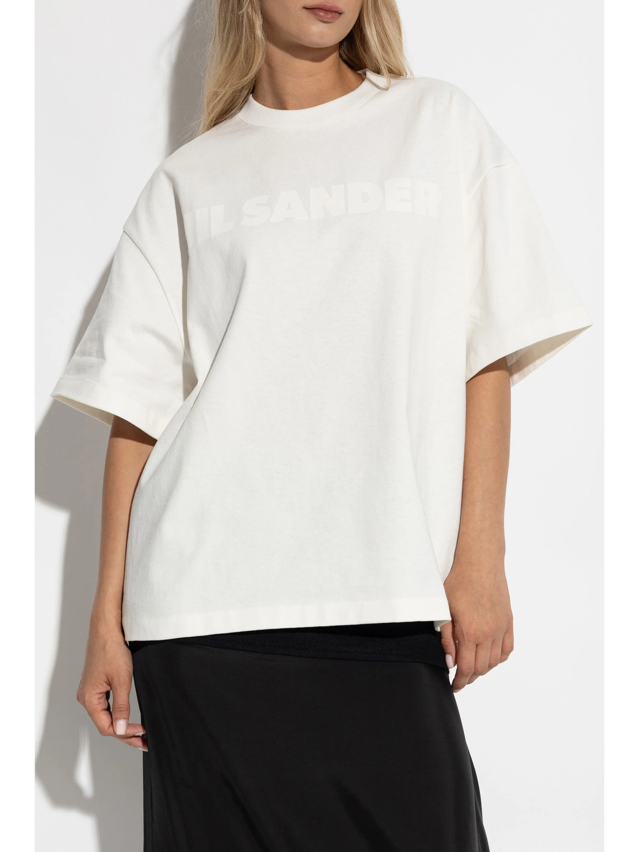 Black Tshirt Oversized Cotton Jersey T-Shirt - Image 3