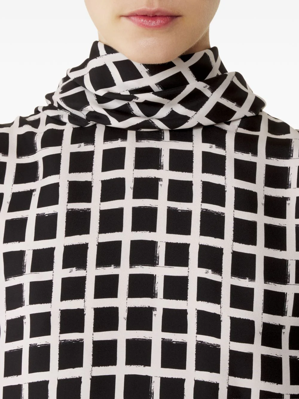 Black White Check Knot Detail Top - Image 5