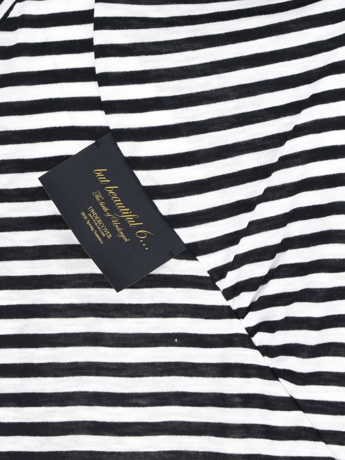 Black/White Horizontal Striped Boxy T-Shirt - Image 4