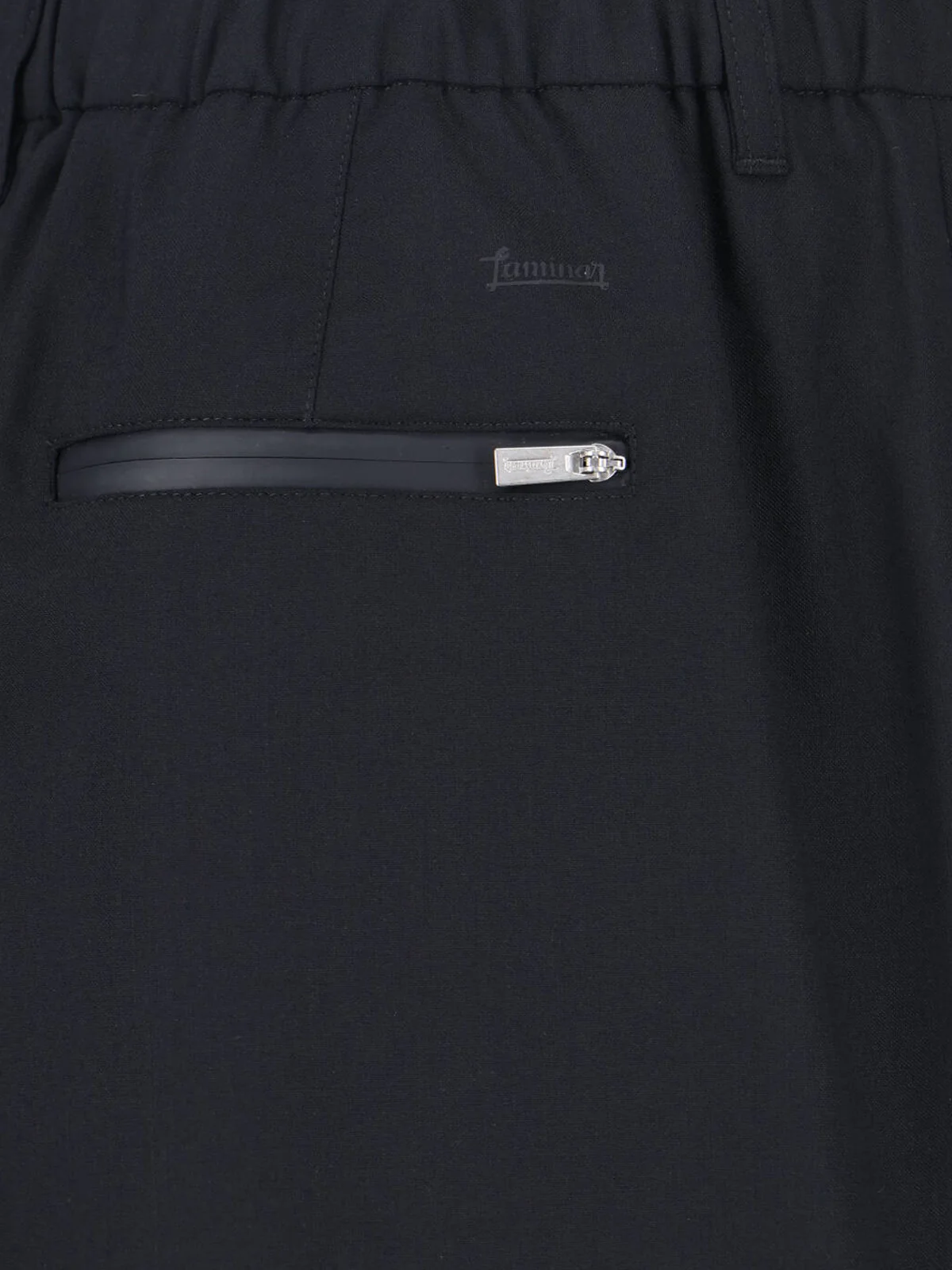 Black Wool-Blend Elastic Waistband Shorts - Image 4