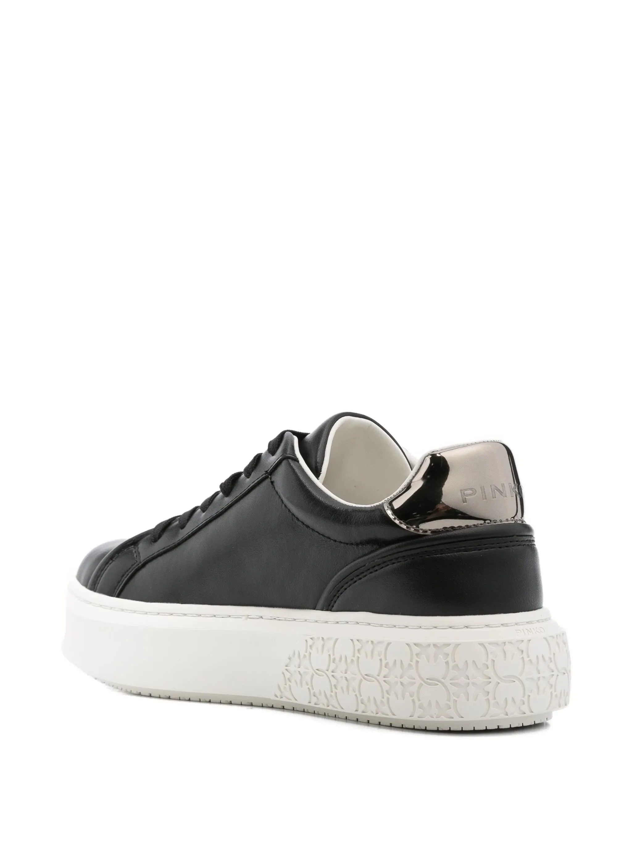 Black Yoko 06 Metallic-Logo Leather Sneakers - Image 3
