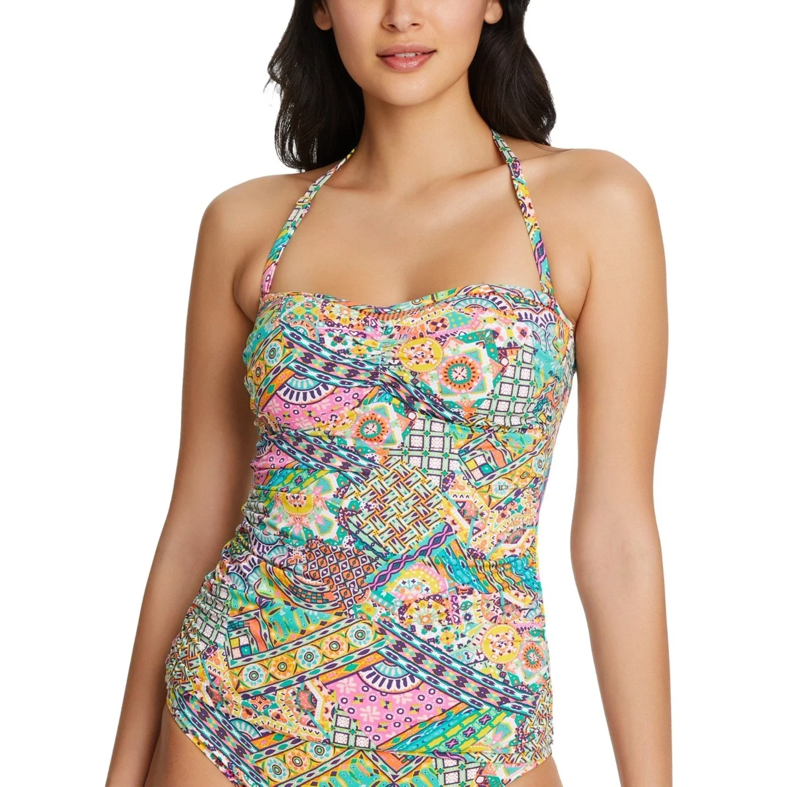 Bleu by Rod Beattie Seriously Sunny Tankini Top Women's Multi Printed DDR2449