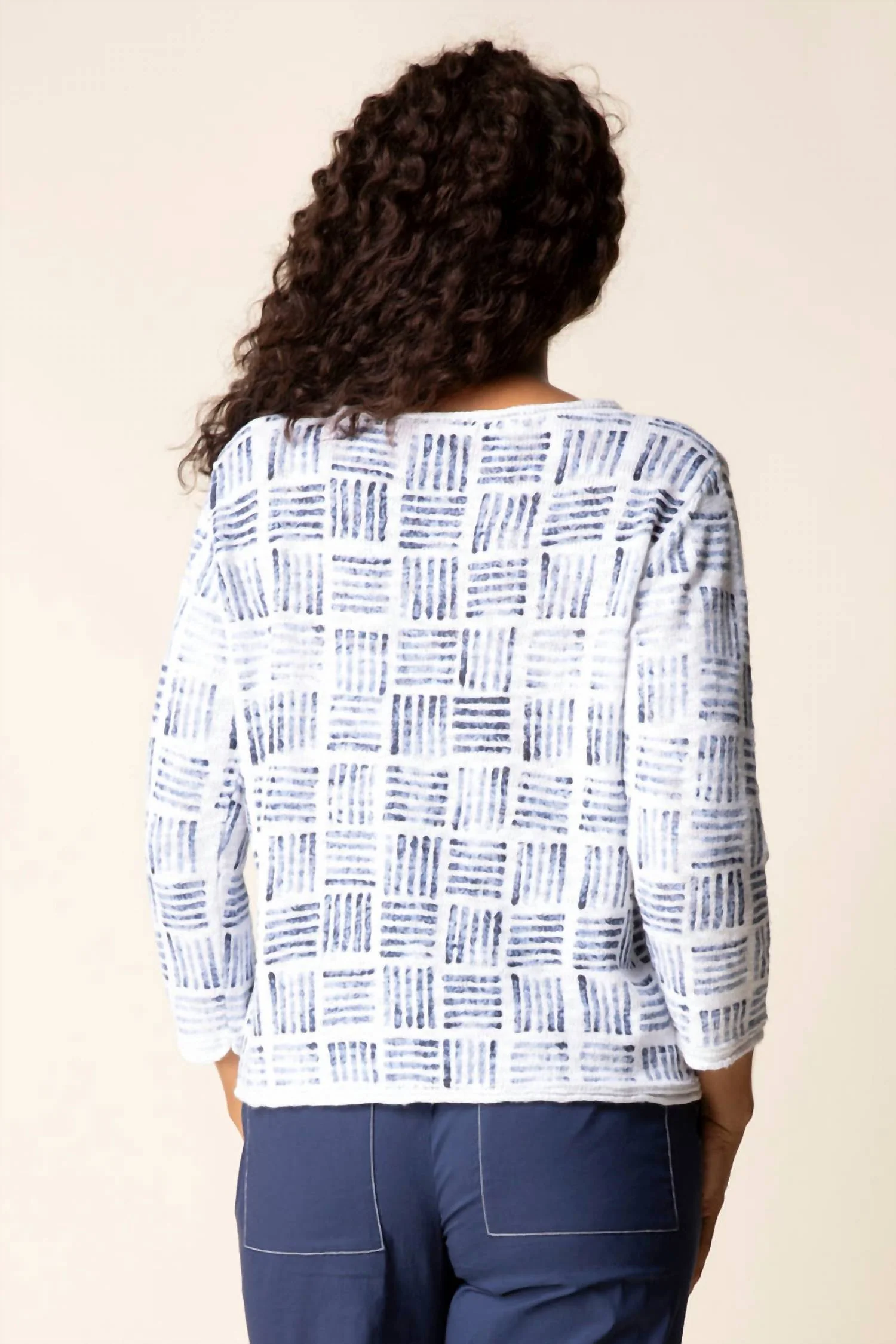 Block Print Summer Pullover In Willow - Image 2