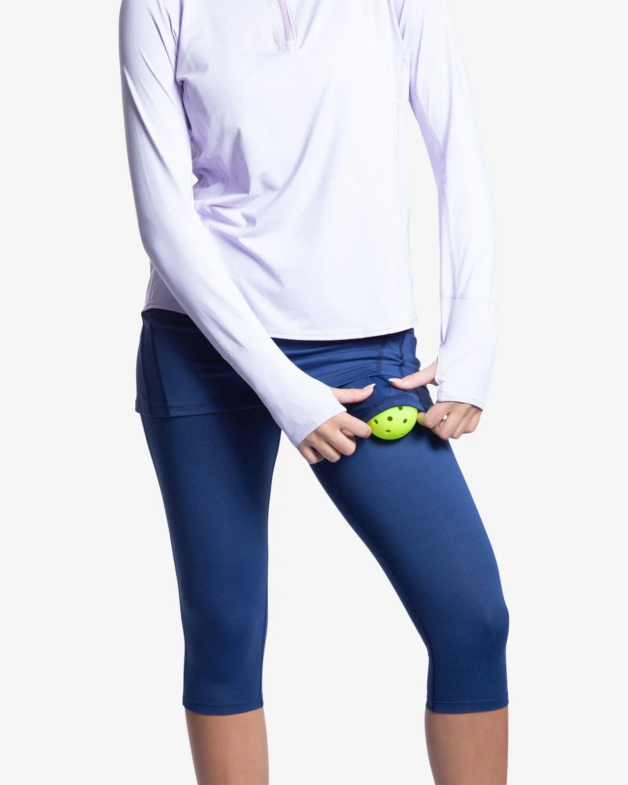 BloqUV Capri Skort Women's Navy Stretch UPF 50+ Tennis Performance DSGL695