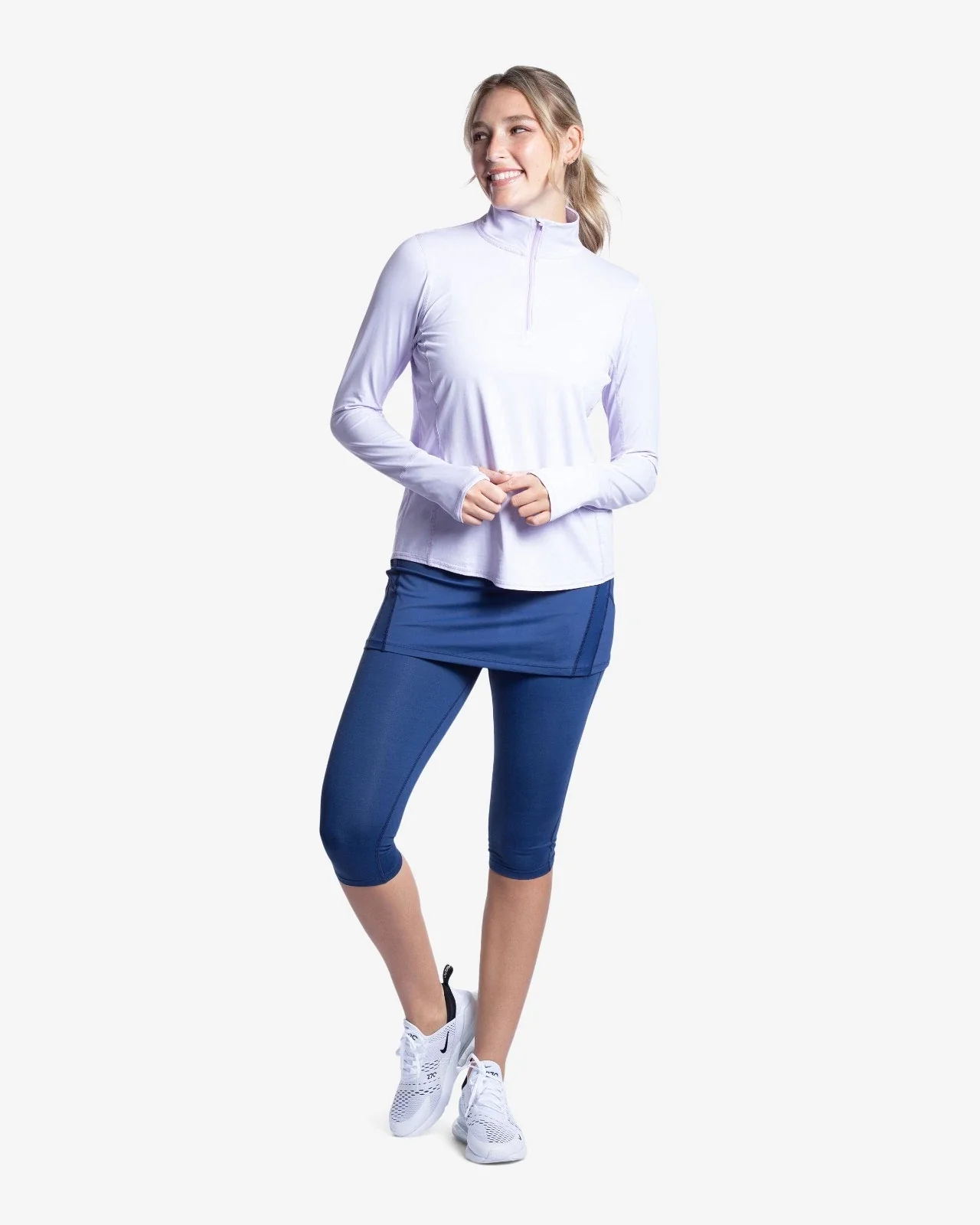 BloqUV Capri Skort Women's Navy Stretch UPF 50+ Tennis Performance DSGL695 - Image 5