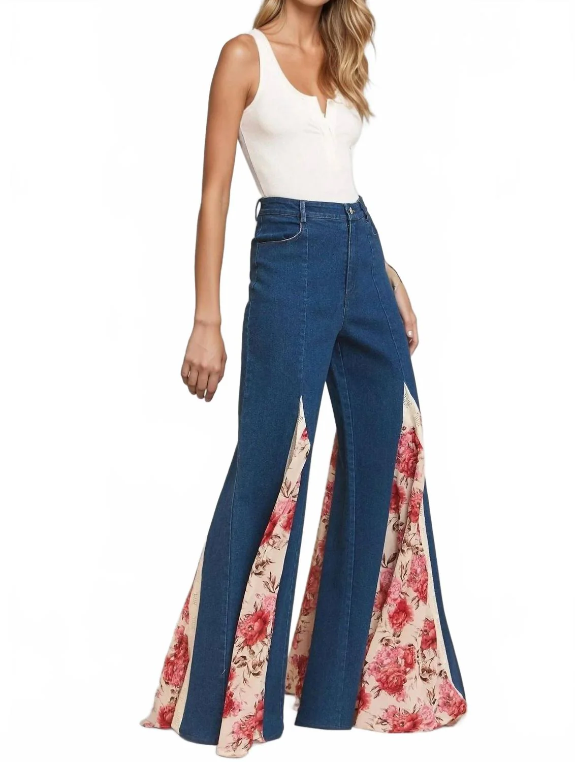 Blossom Trail Jeans In Blue - Image 2