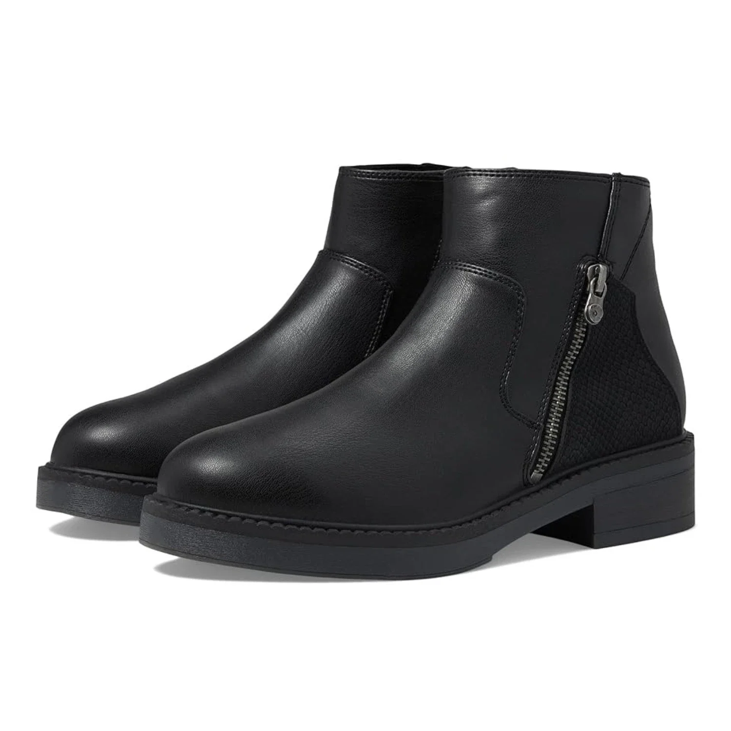 Blowfish Malibu Vienna Boots Womens Black Side Zip Round Toe Ankle HTAT1250
