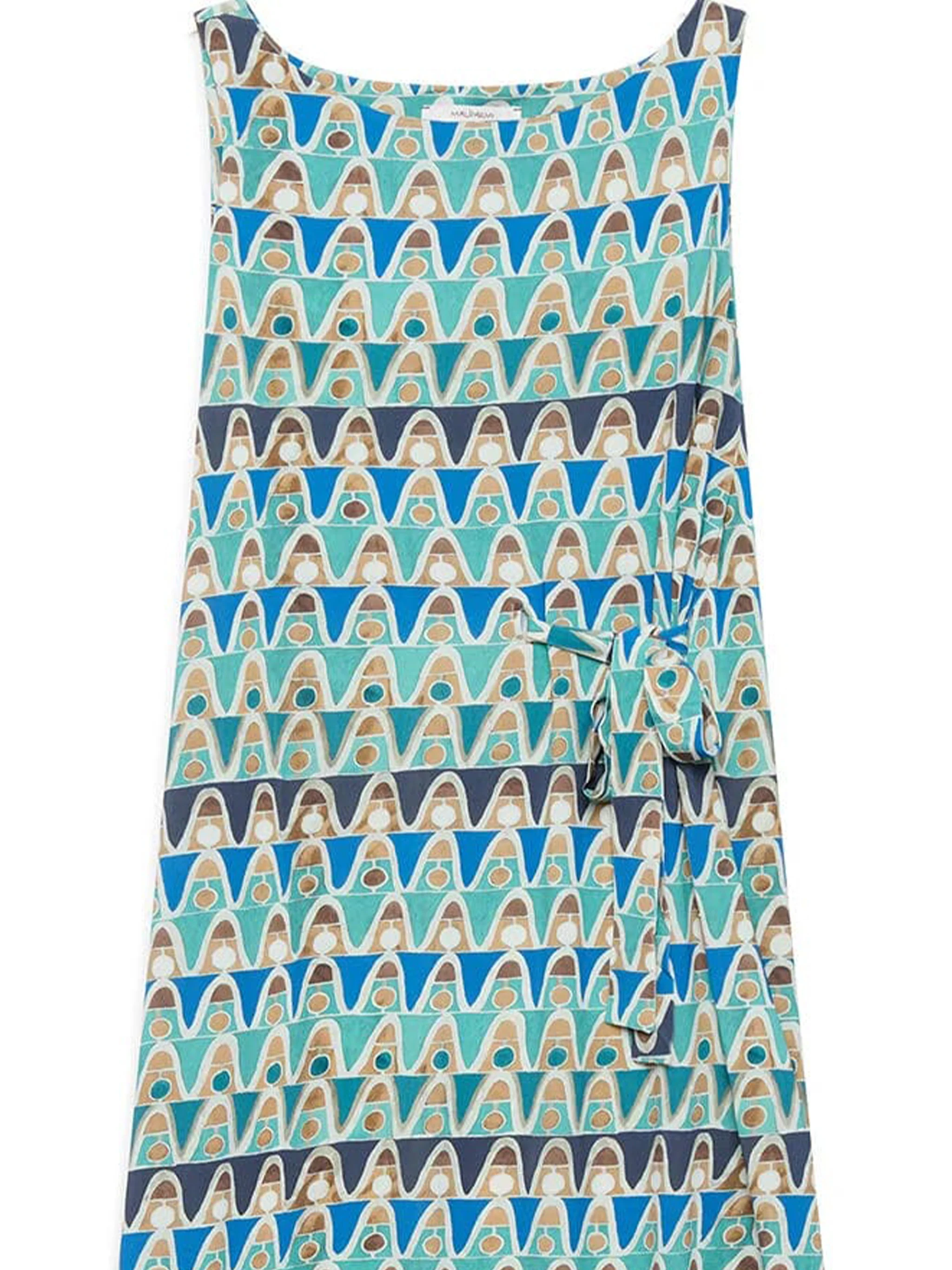 Blue Abito Sleeveless Midi Viscose Dress - Image 2