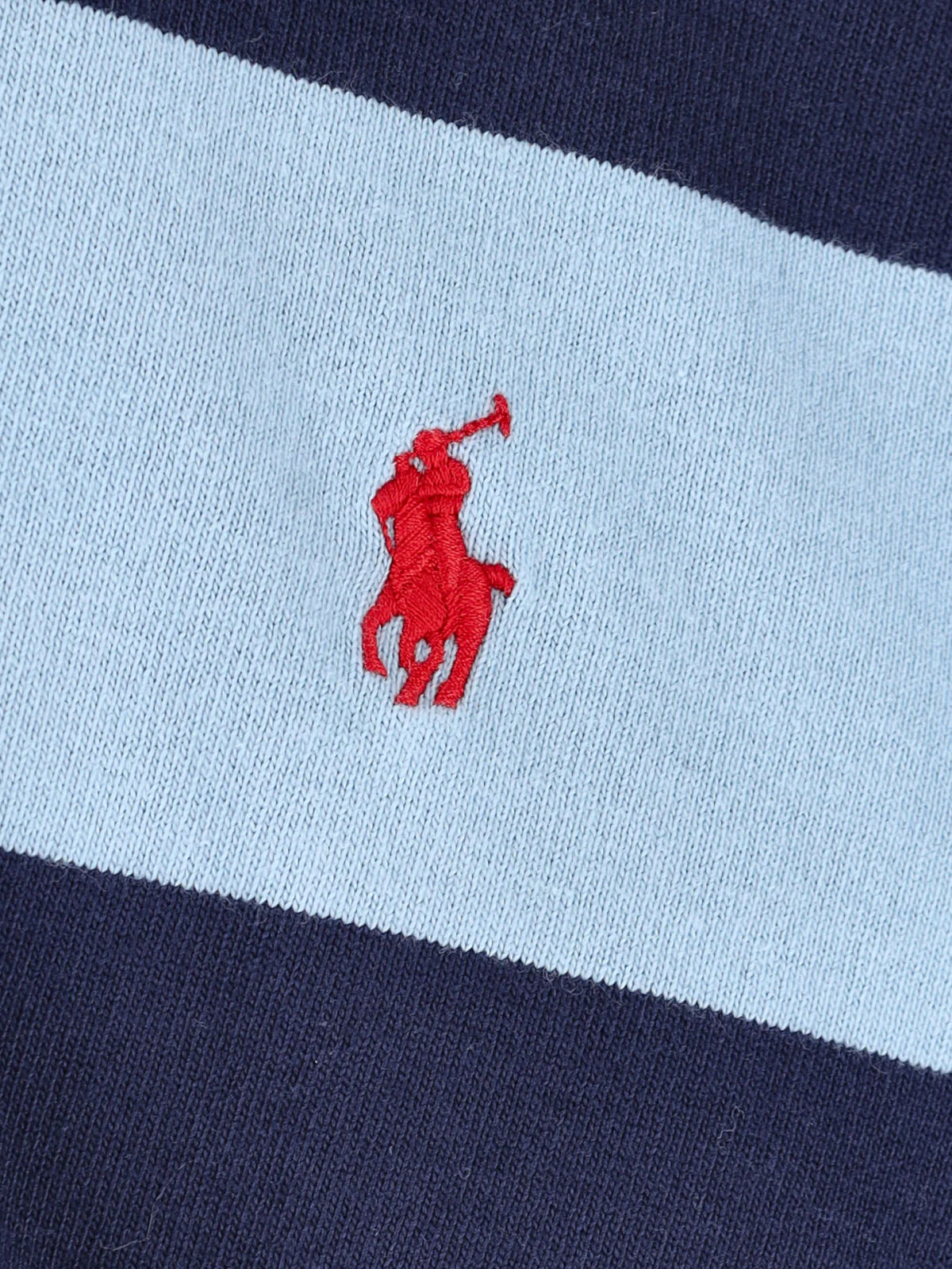 Blue Broad Striped Rugby Polo - Image 3