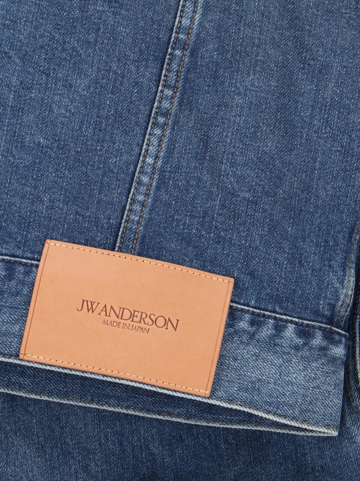Blue Contrast Corduroy Collar Denim Jacket - Image 5