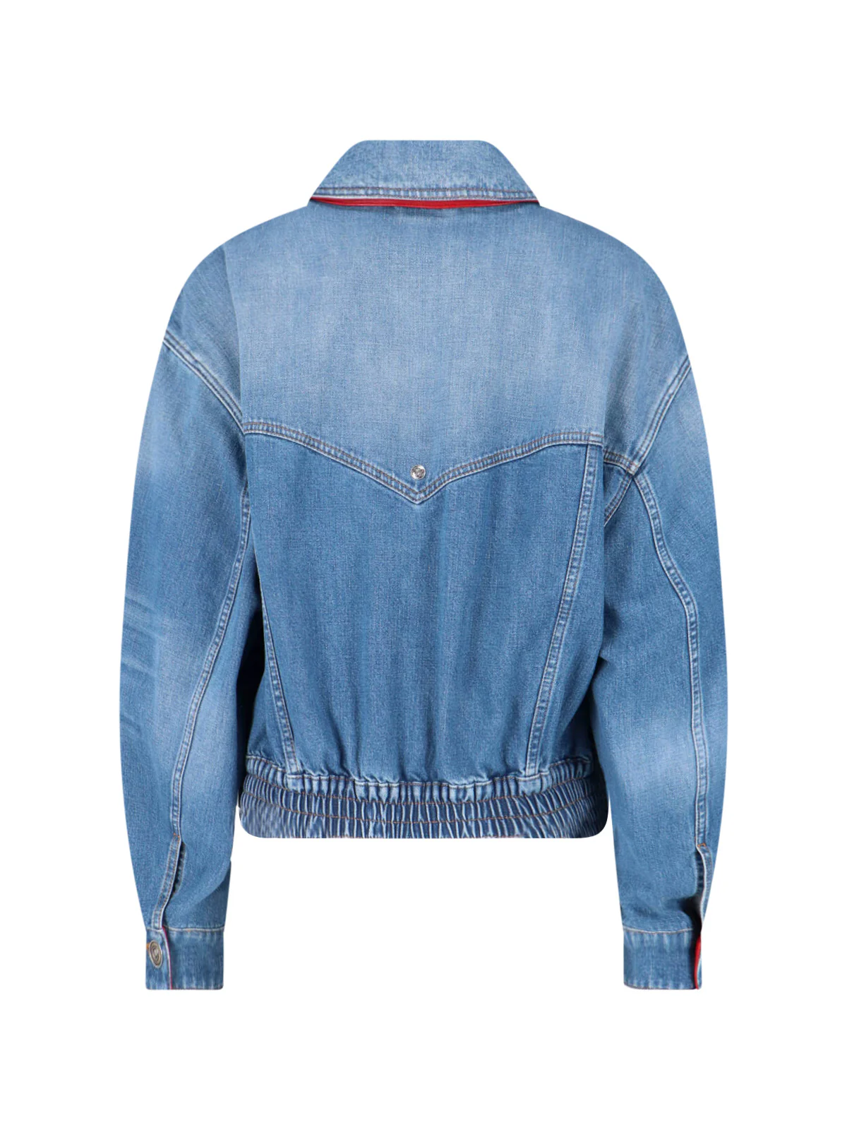 Blue Cotton Denim Signature Details Jacket - Image 2