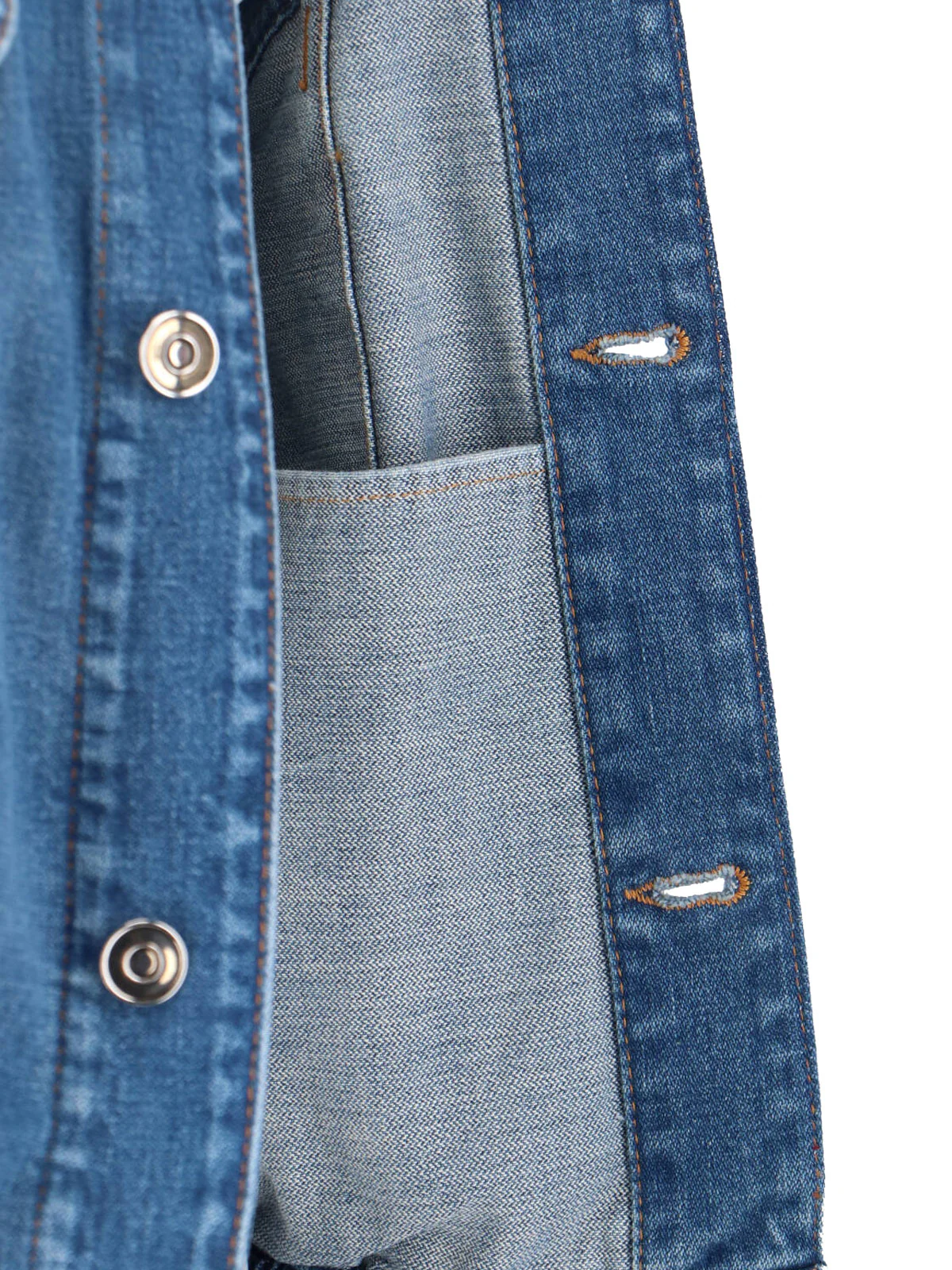 Blue Cotton Denim Signature Details Jacket - Image 5