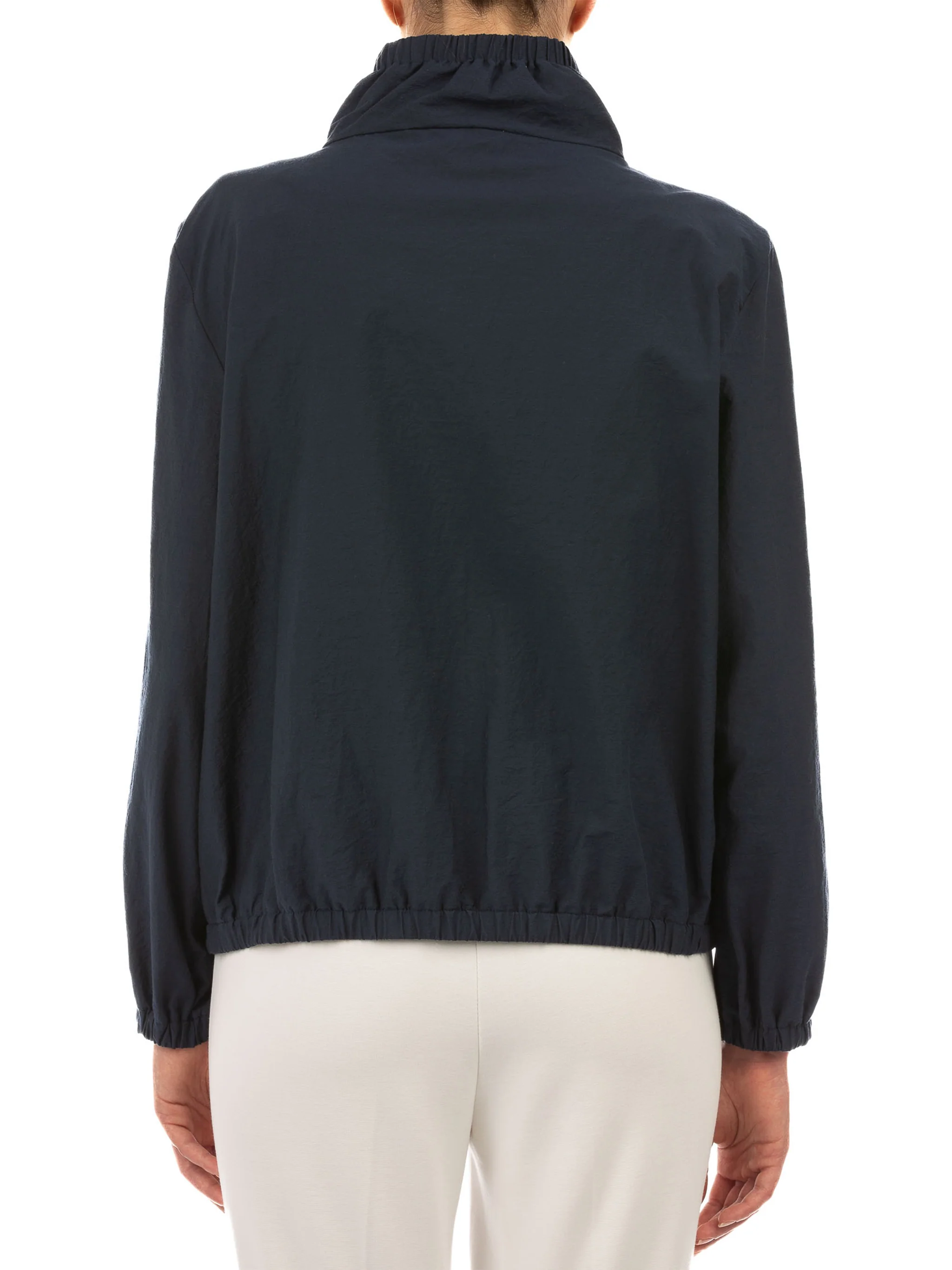 Blue Cropped Casual Cotton Jacket - Image 2